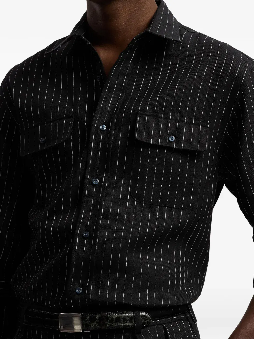 pinstripe pocket shirt