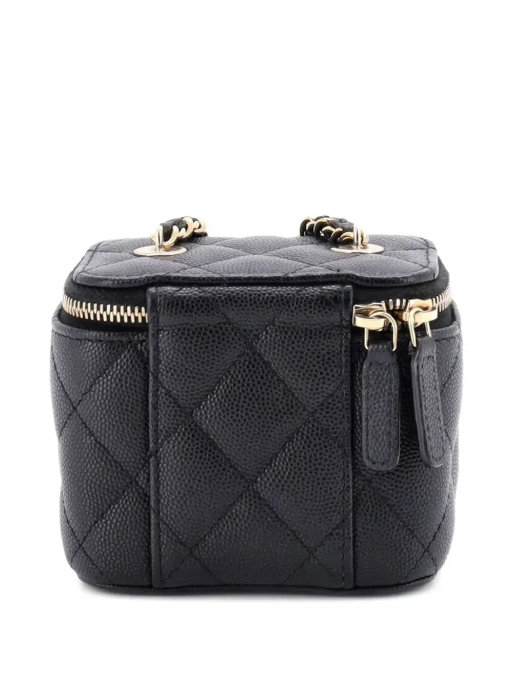 Classic Vanity Case with Chain Quilted Caviar Mini pouch