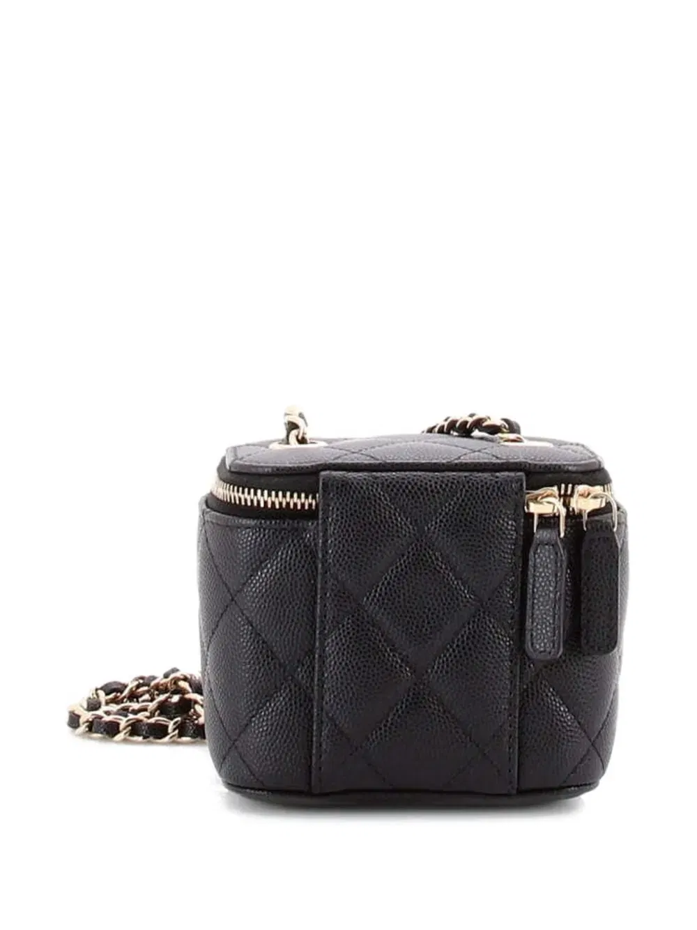 Classic Vanity Case with Chain Quilted Caviar Mini pouch