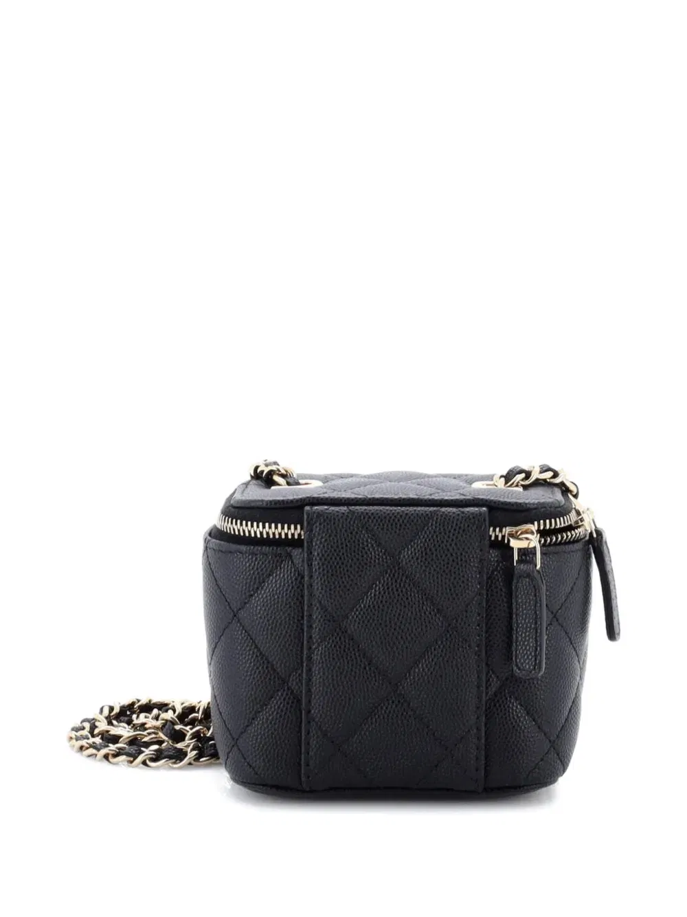Classic Vanity Case with Chain Quilted Caviar Mini pouch
