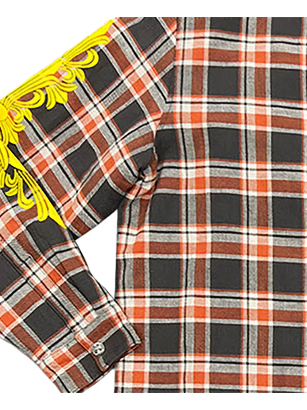 check embroidered flannel jacket