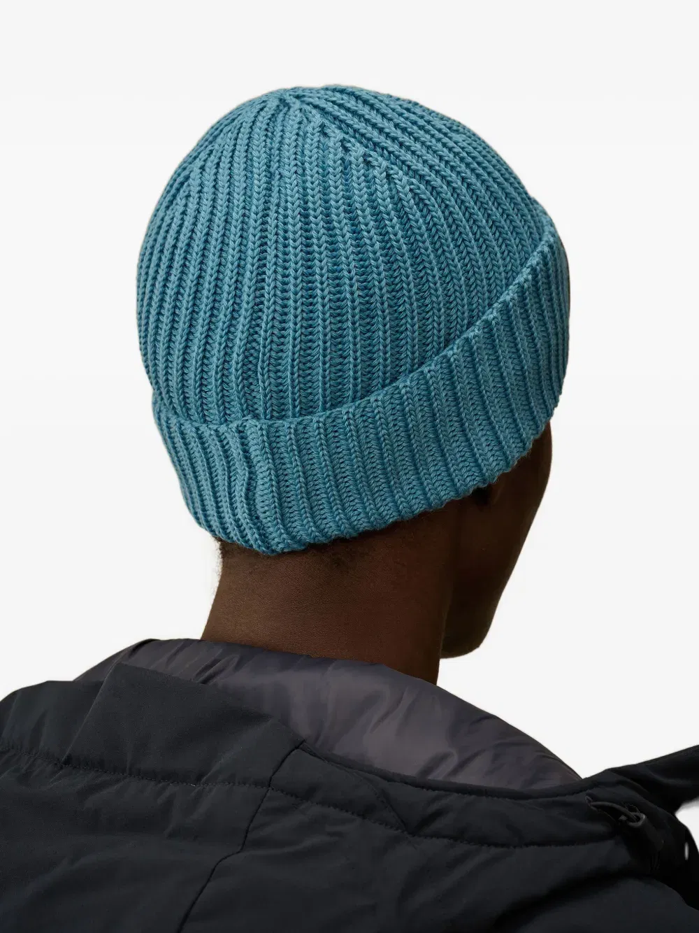 goggle-detail ribbed-wool beanie hat