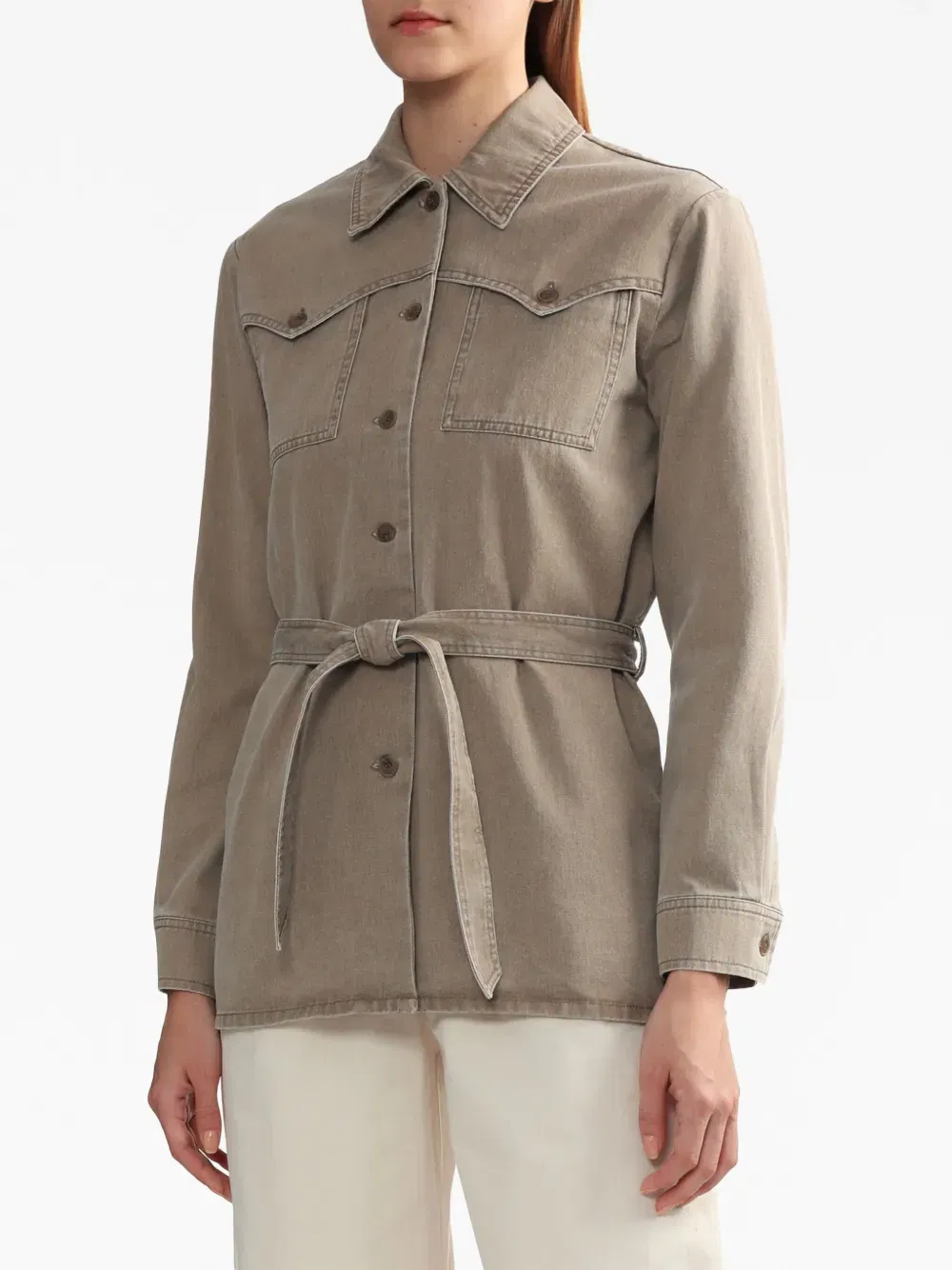 Joann belted cotton jacket