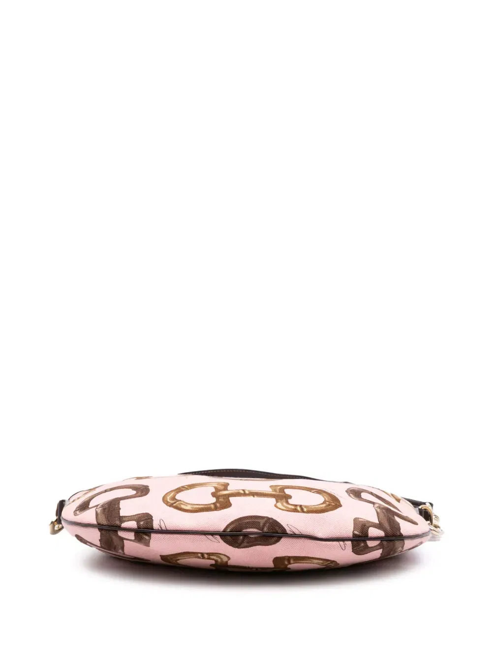 2000-2015 Canvas Bamboo Horsebit Print hobo bag