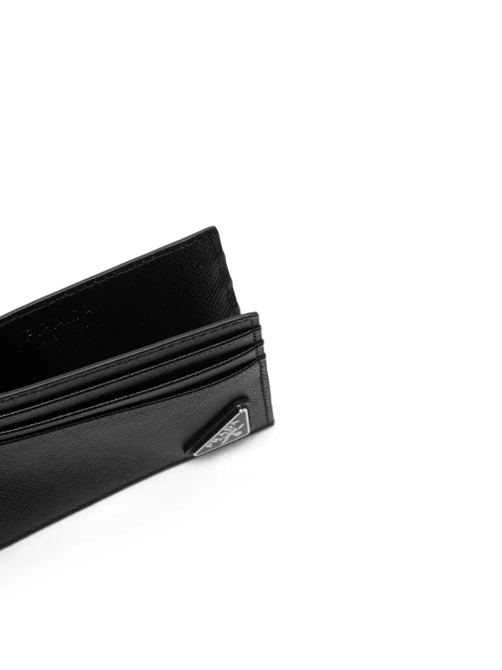 triangle-logo leather cardholder