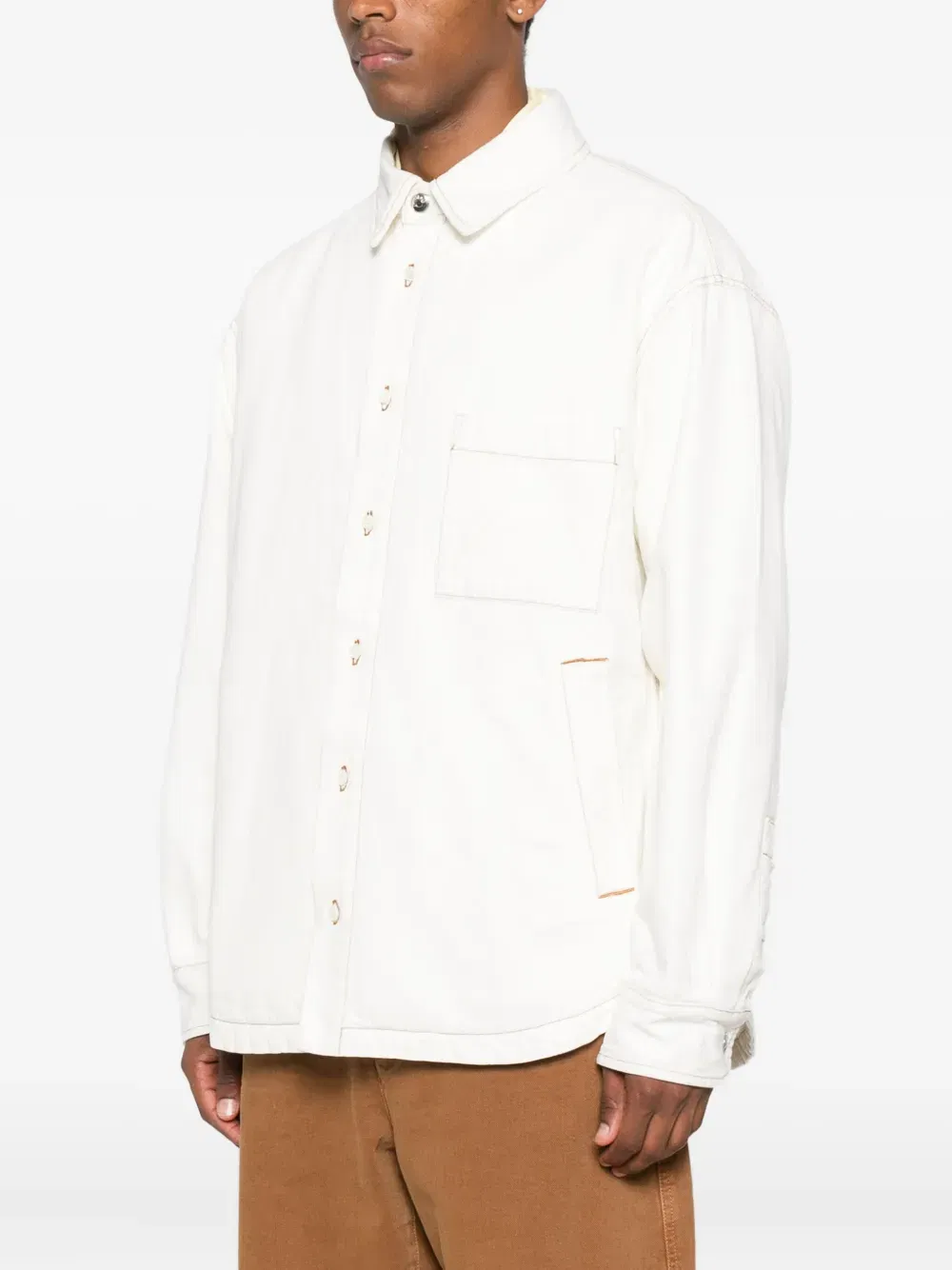 contrast-stitch shirt jacket