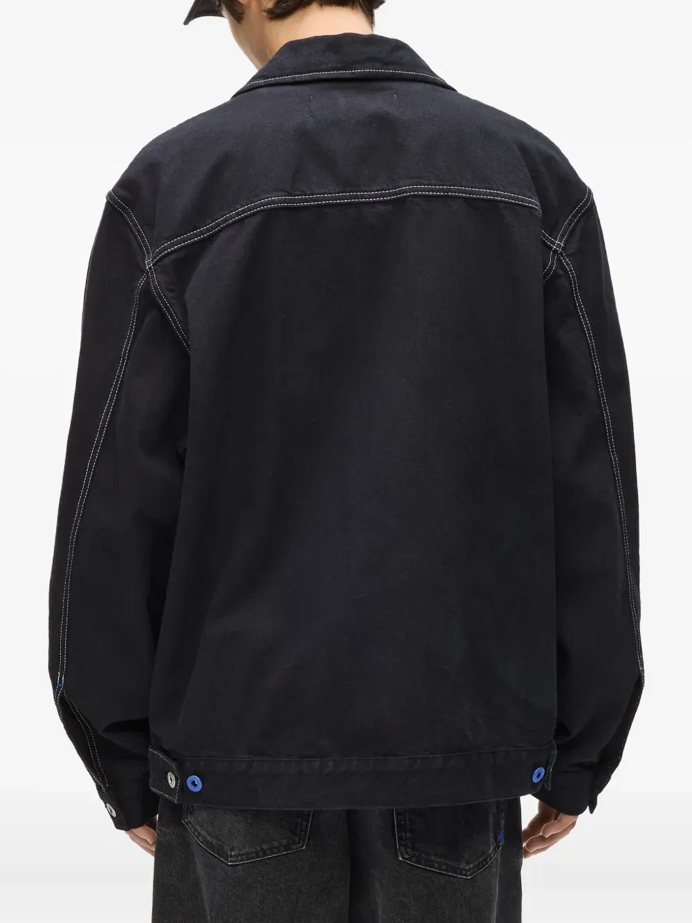 contrast-stitch shirt jacket