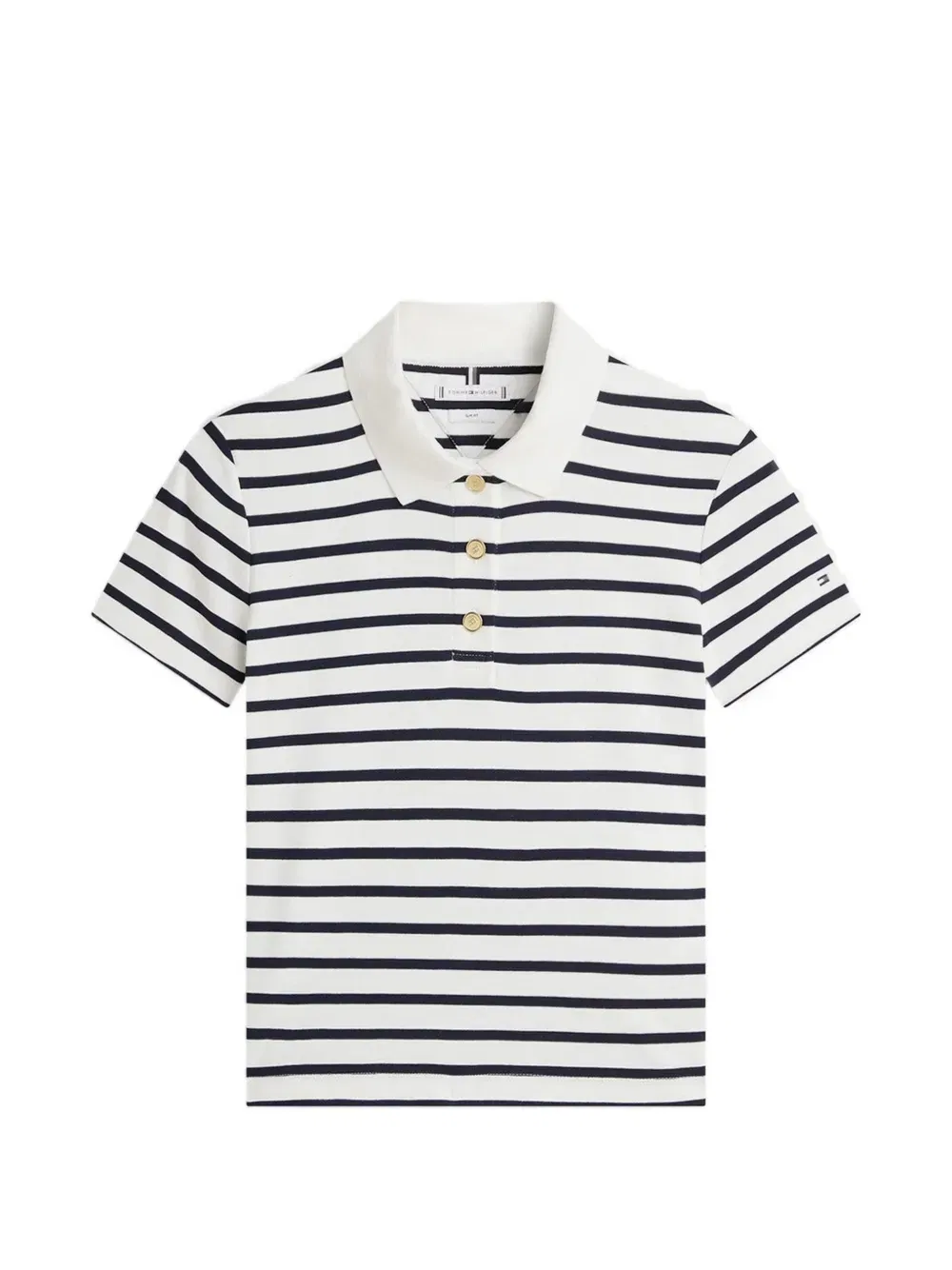 striped short-sleeve polo top