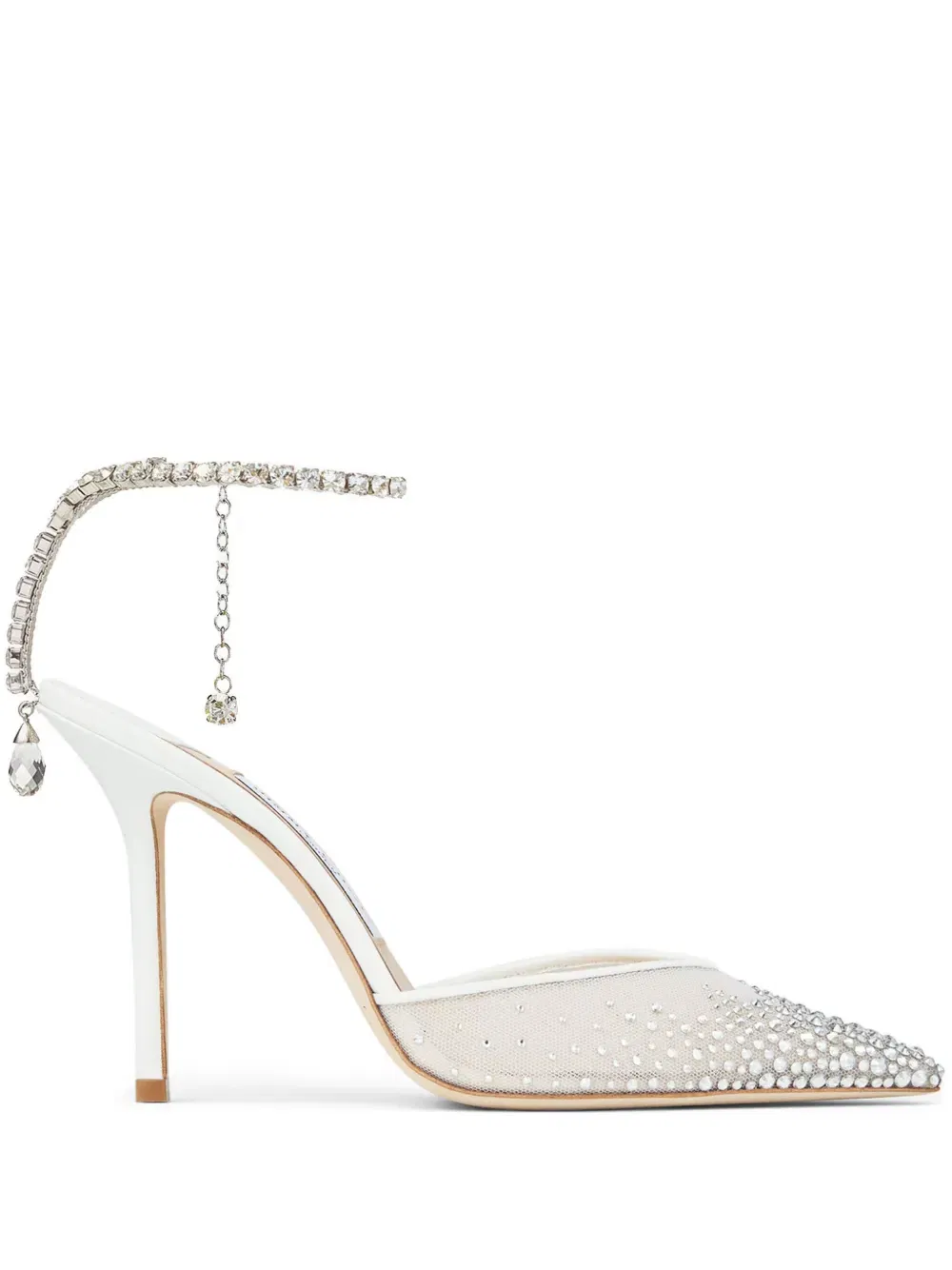 100mm Saeda crystal-embellished pumps