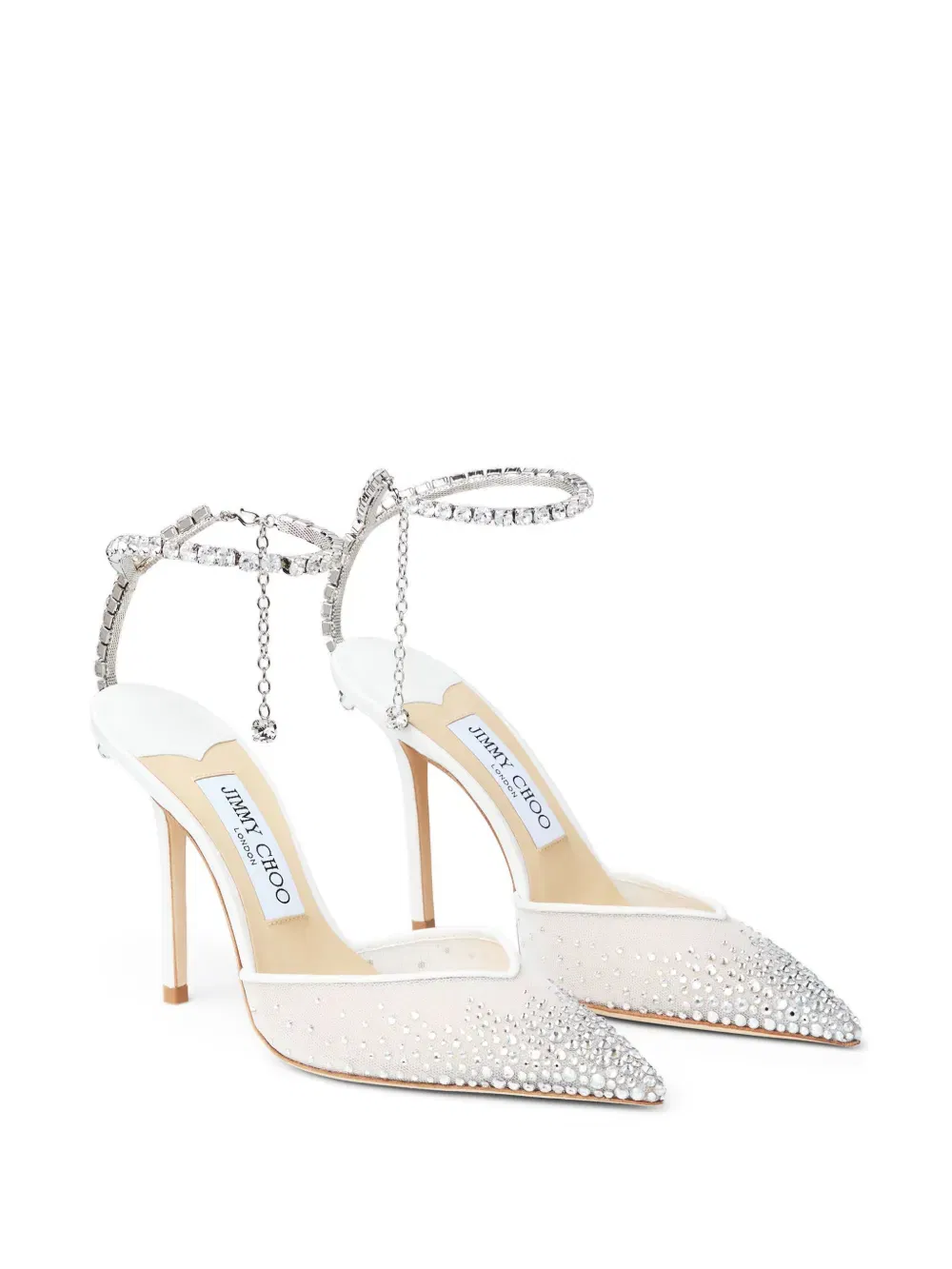 100mm Saeda crystal-embellished pumps