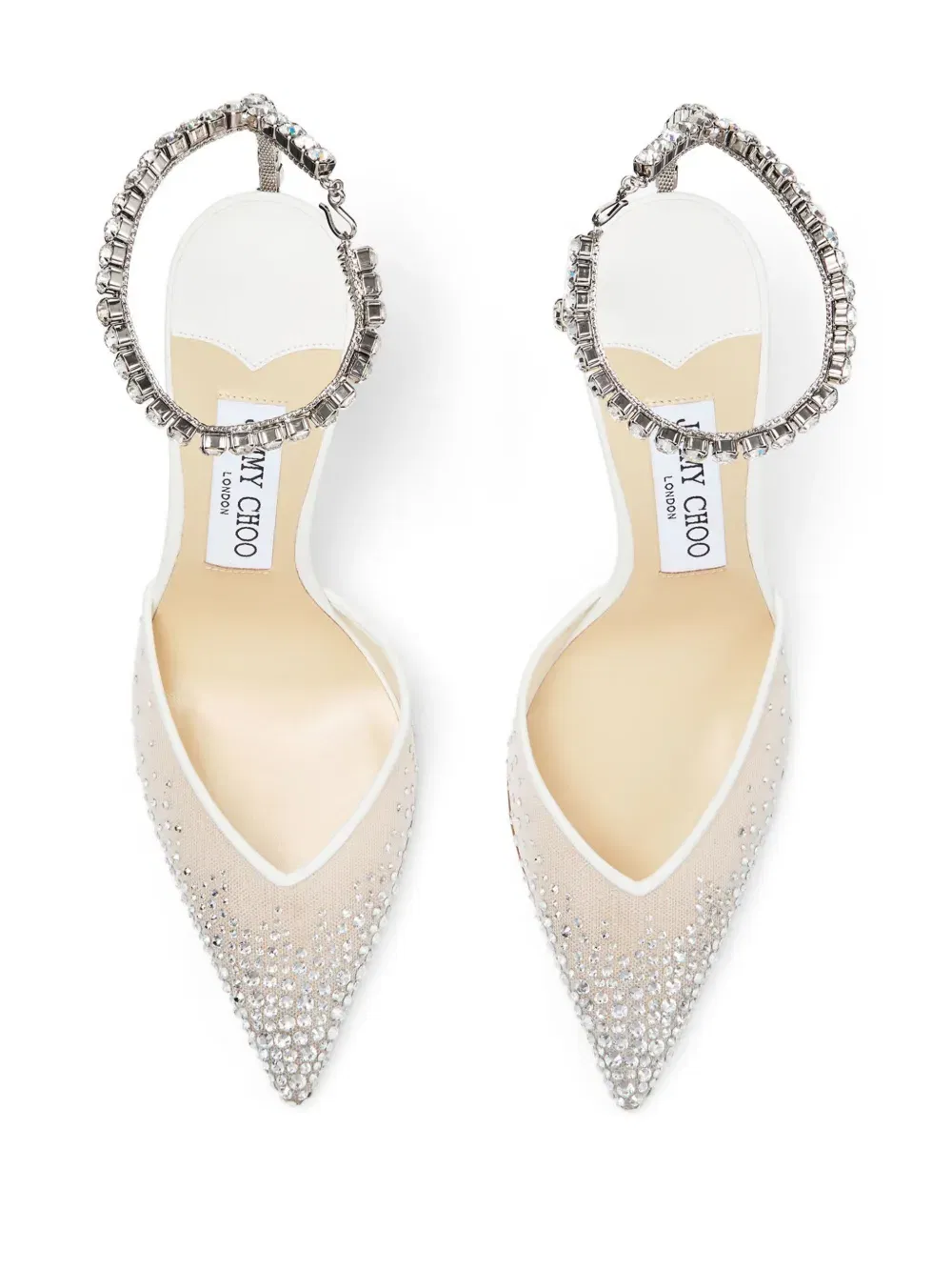 100mm Saeda crystal-embellished pumps