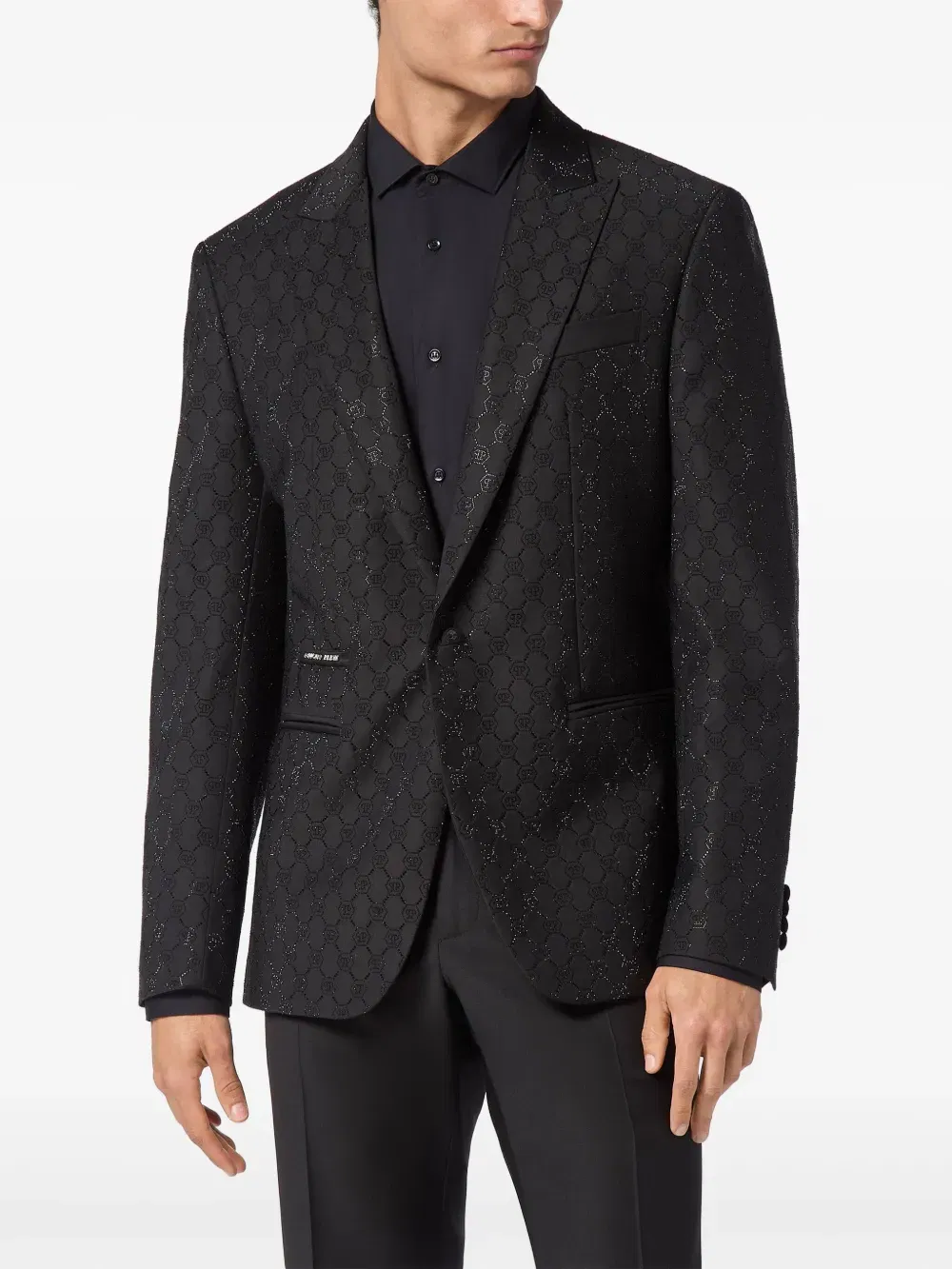 monogram-pattern blazer