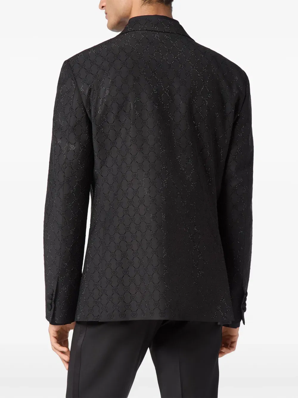monogram-pattern blazer