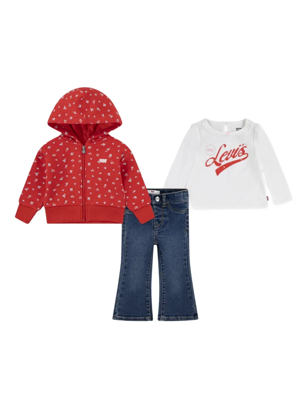 logo-details buttoned trousers set