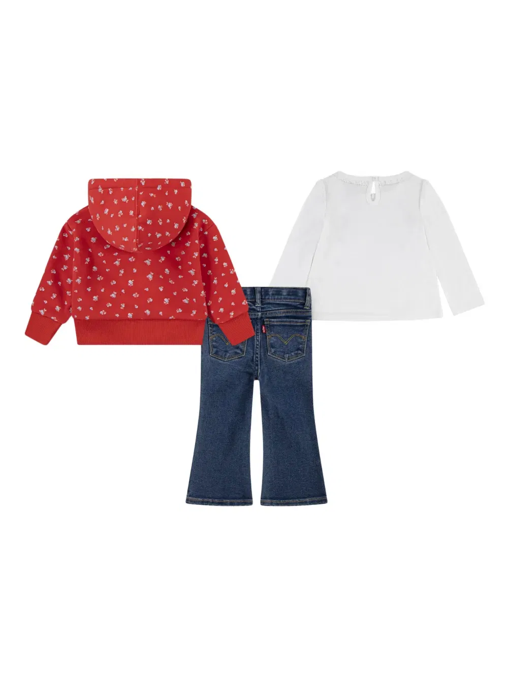 logo-details buttoned trousers set