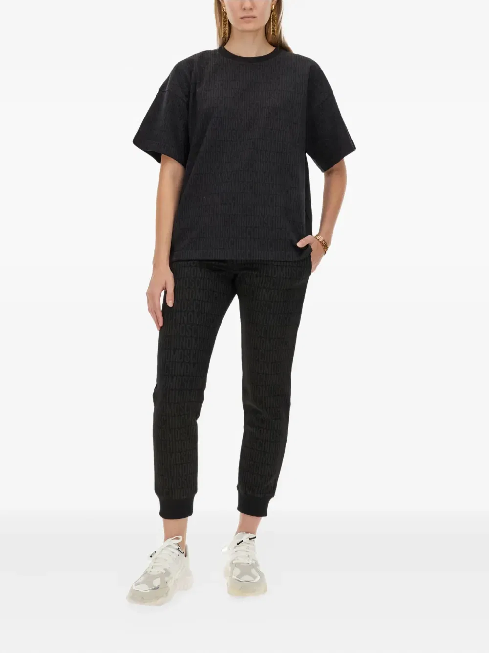 monogram-print track pants