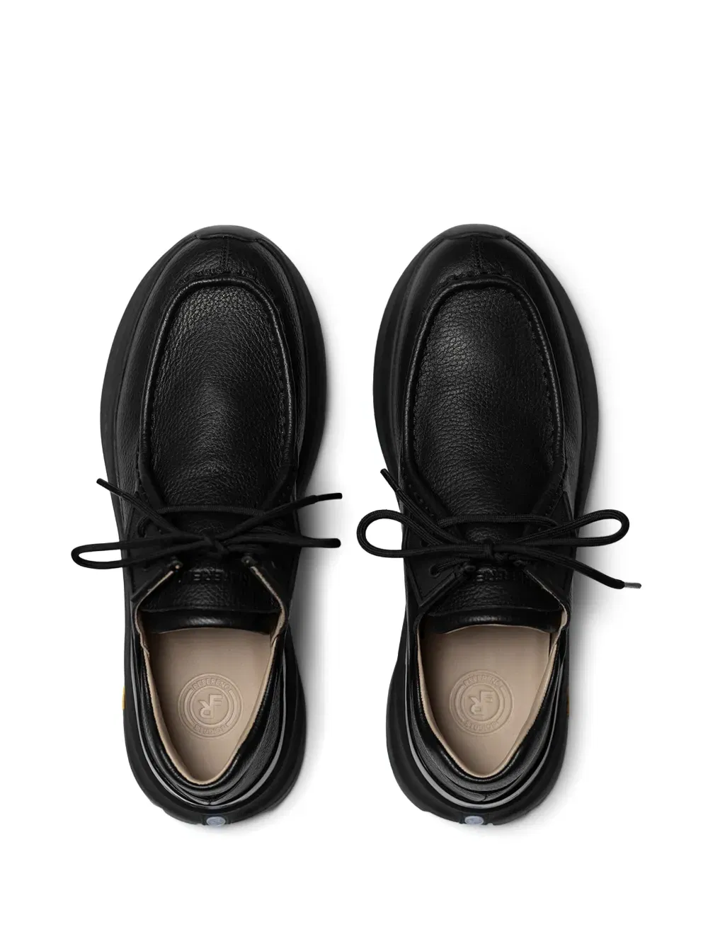 round toe logo derbi shoes