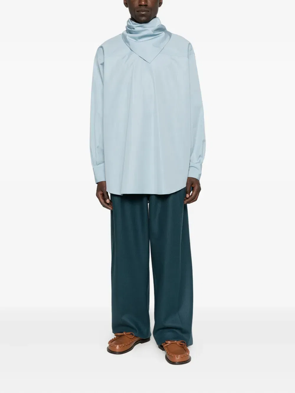 high-neck shirt