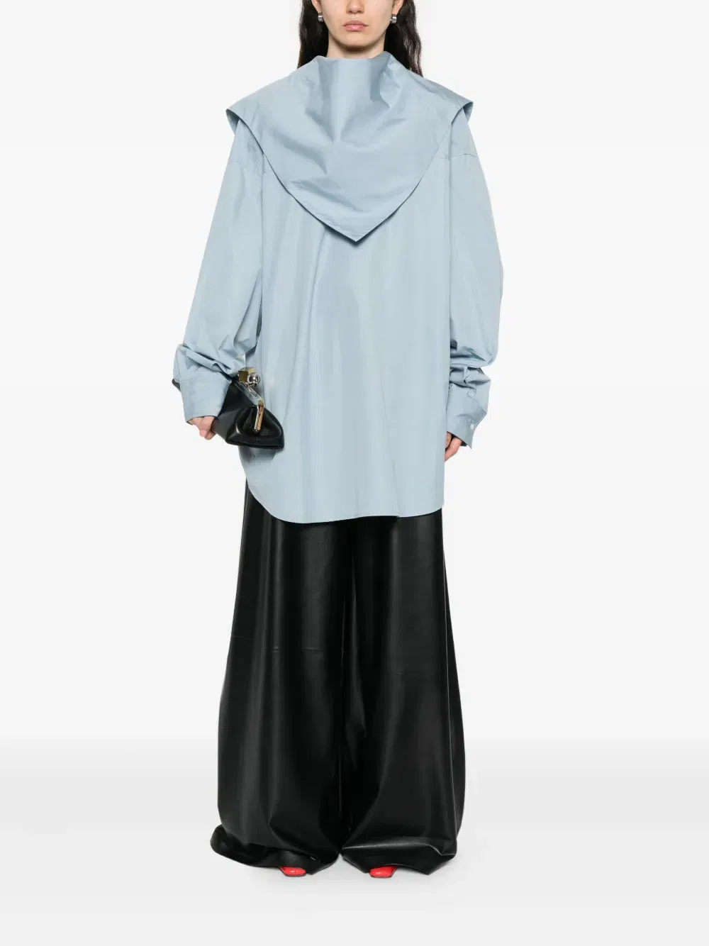 high-neck shirt