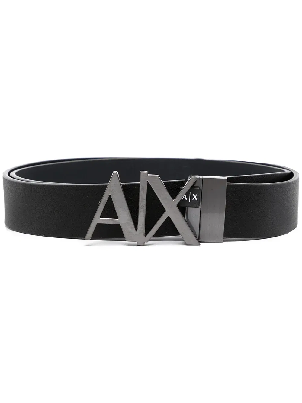 logo-plaque leather belt