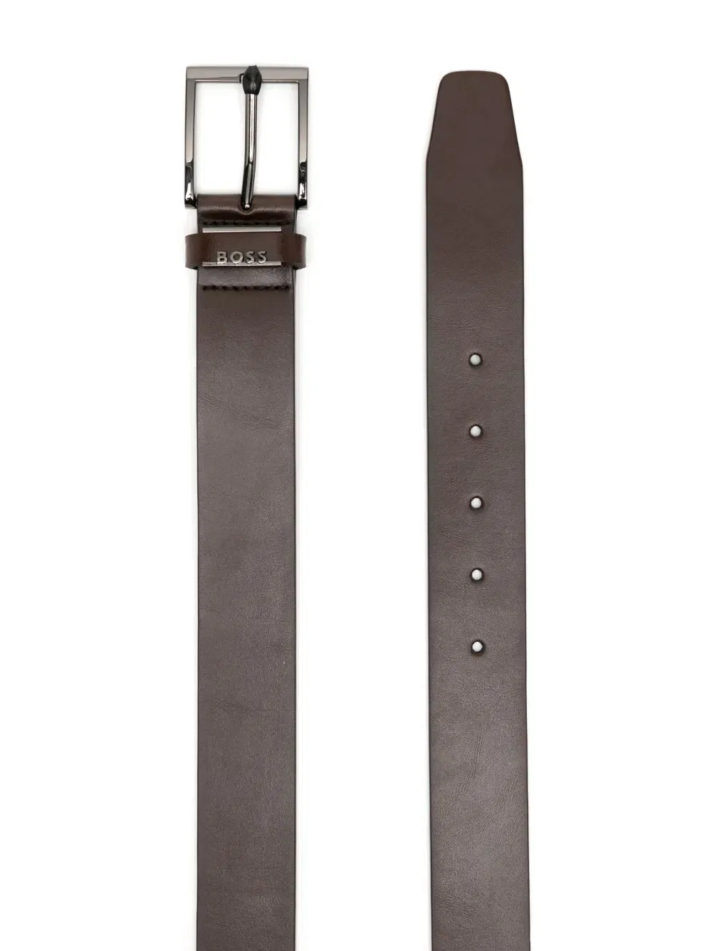 logo-plaque leather belt