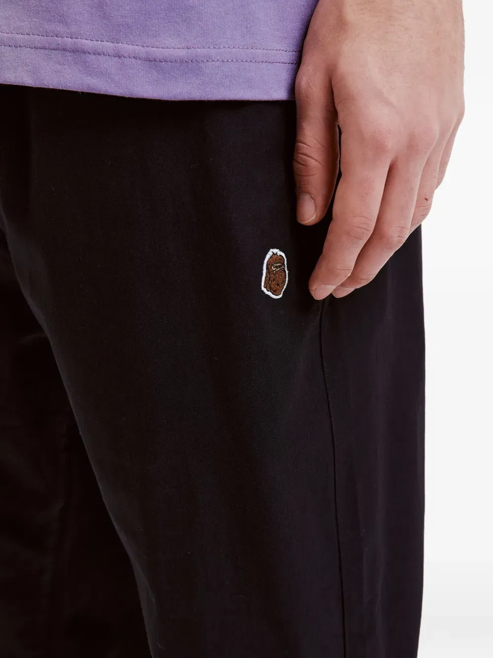 drawstring-fastening logo-patch track pants