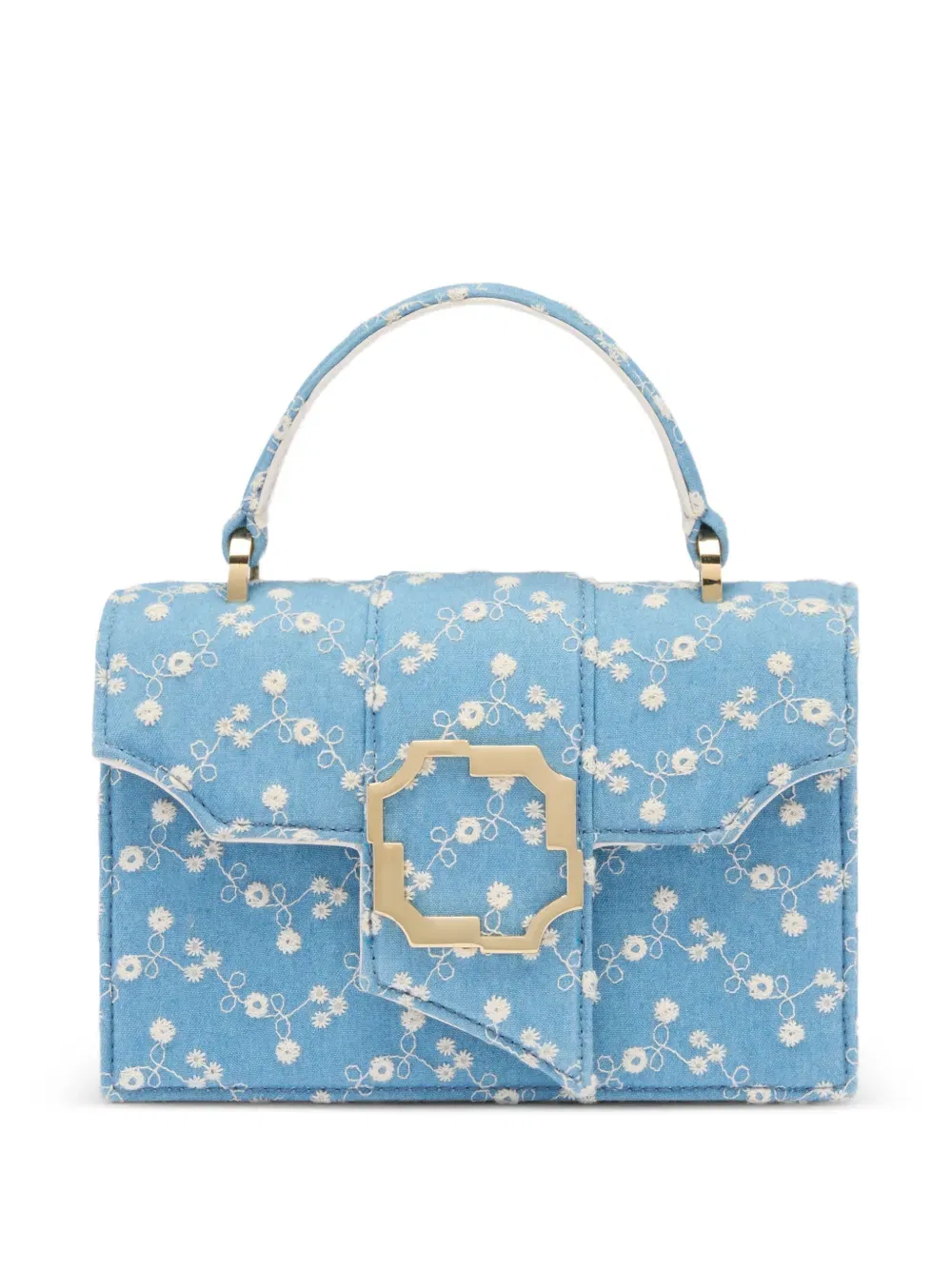 floral-printed buckle mini handbag