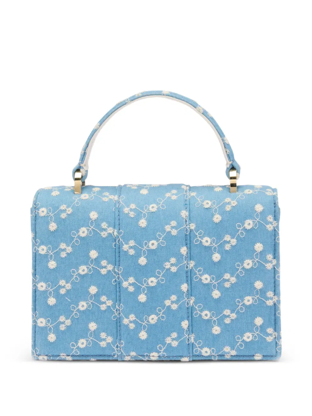 floral-printed buckle mini handbag