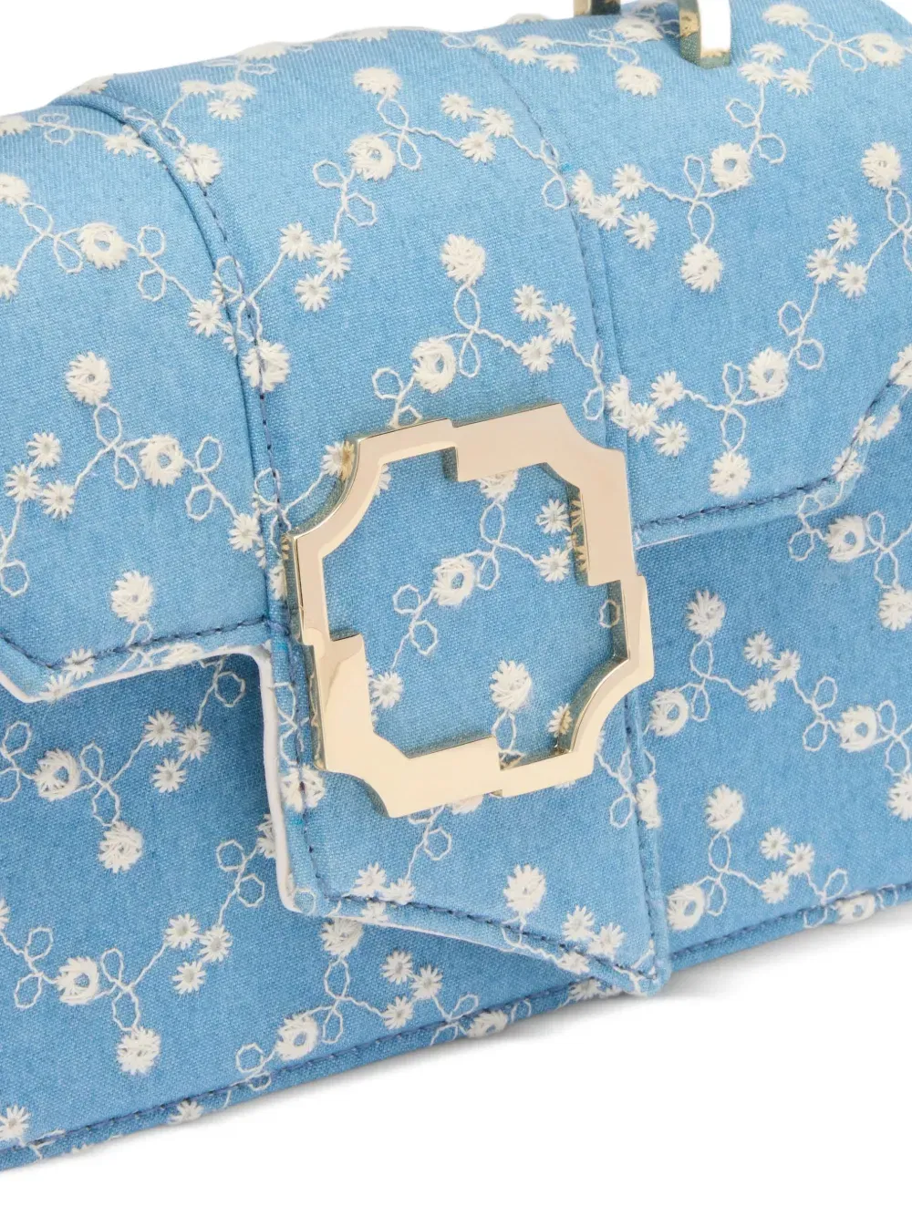 floral-printed buckle mini handbag