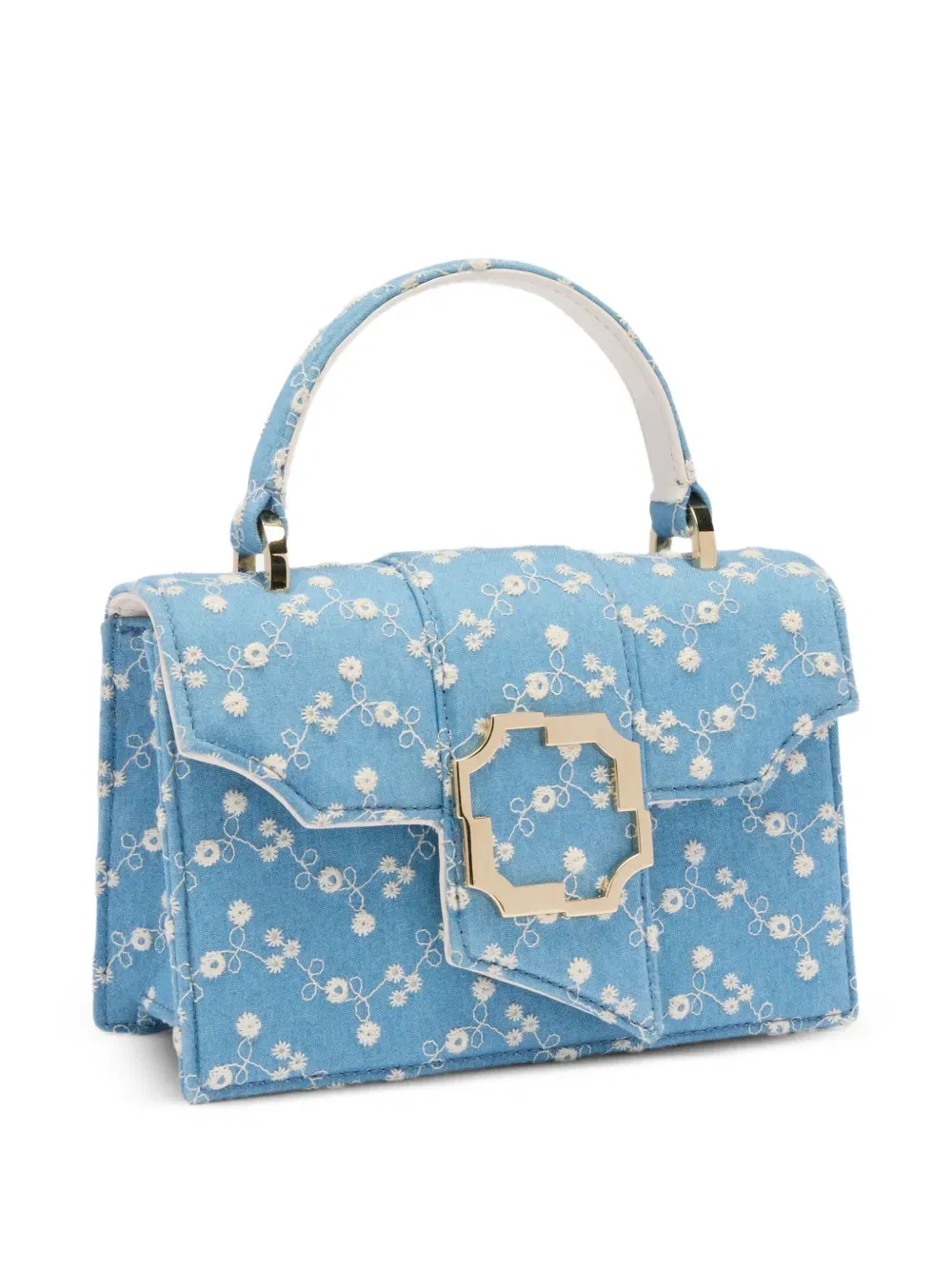 floral-printed buckle mini handbag