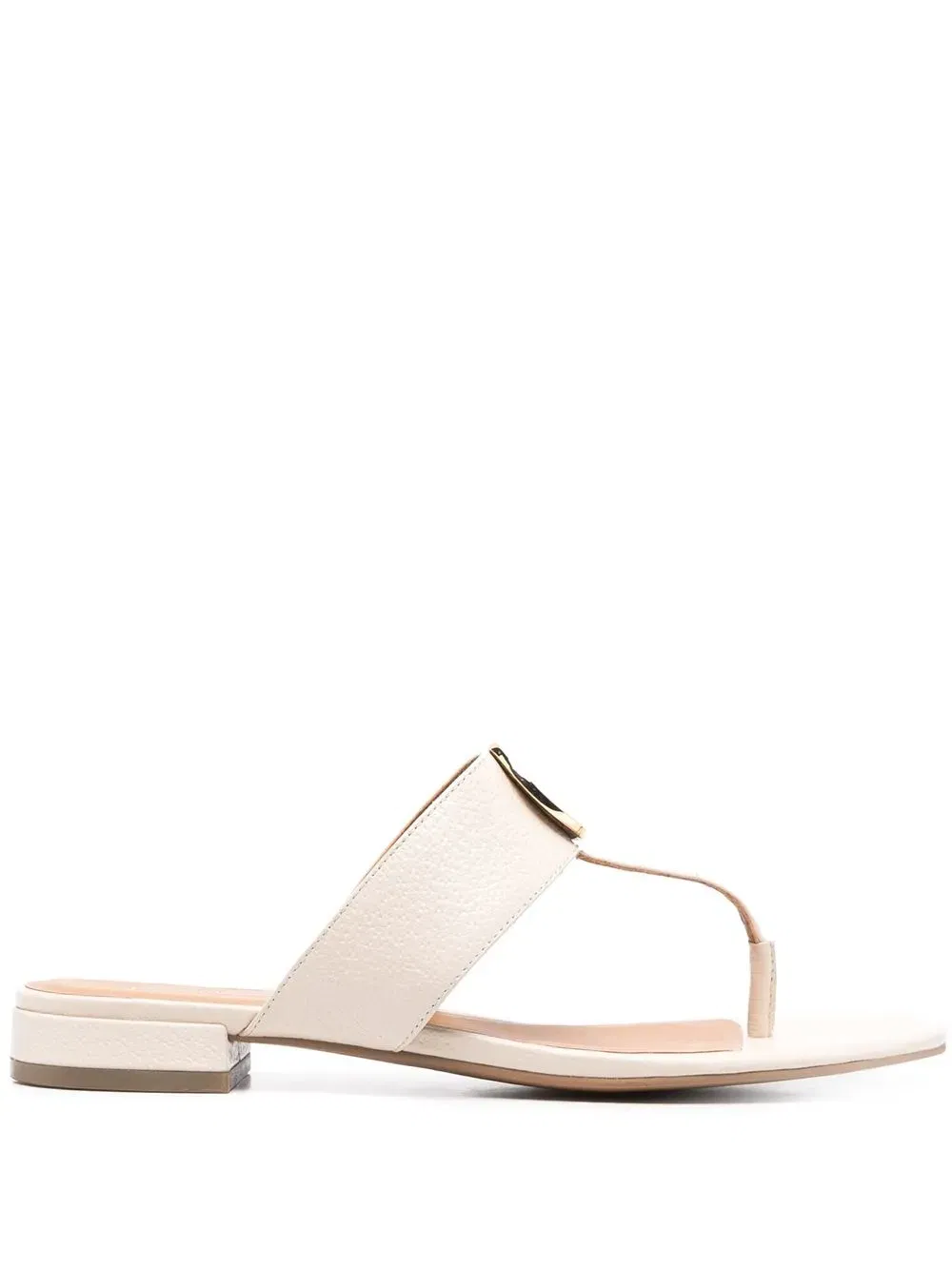 logo-plaque thong-strap sandals