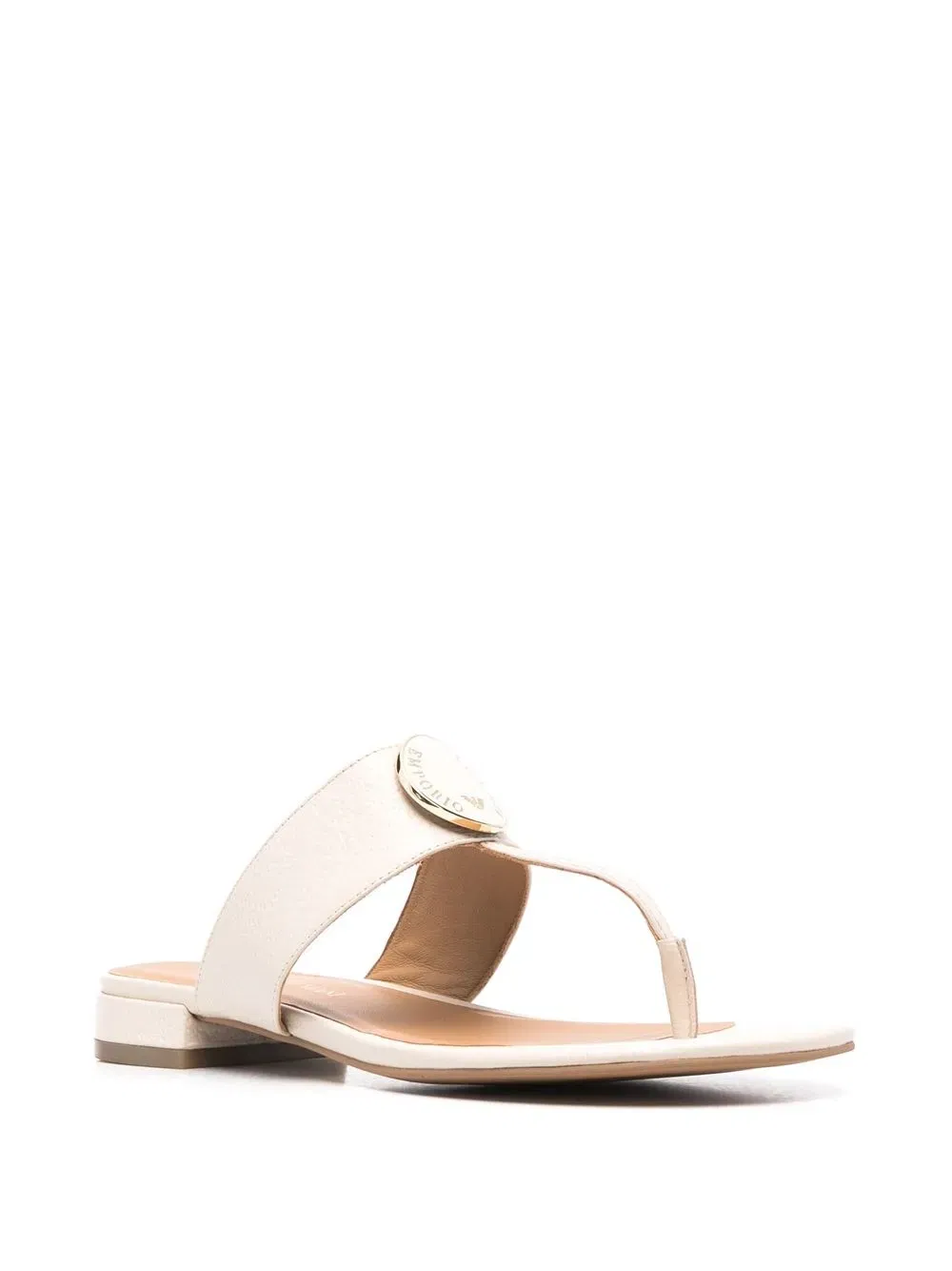logo-plaque thong-strap sandals