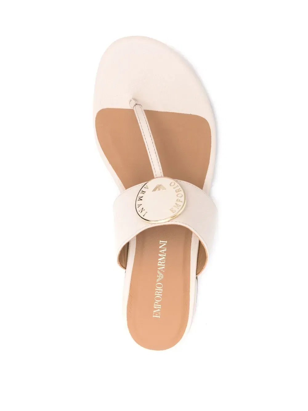 logo-plaque thong-strap sandals