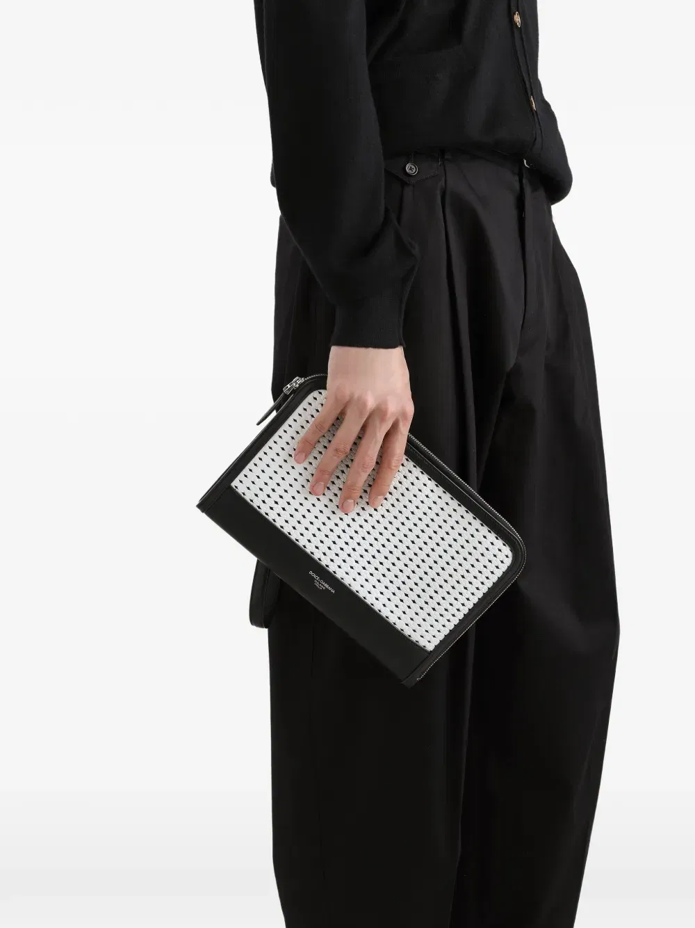 Atene woven clutch bag
