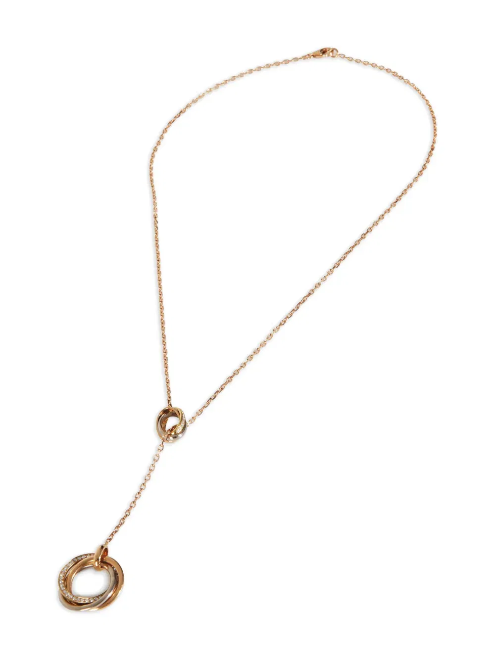 18K white gold 3-Tone Trinity necklace