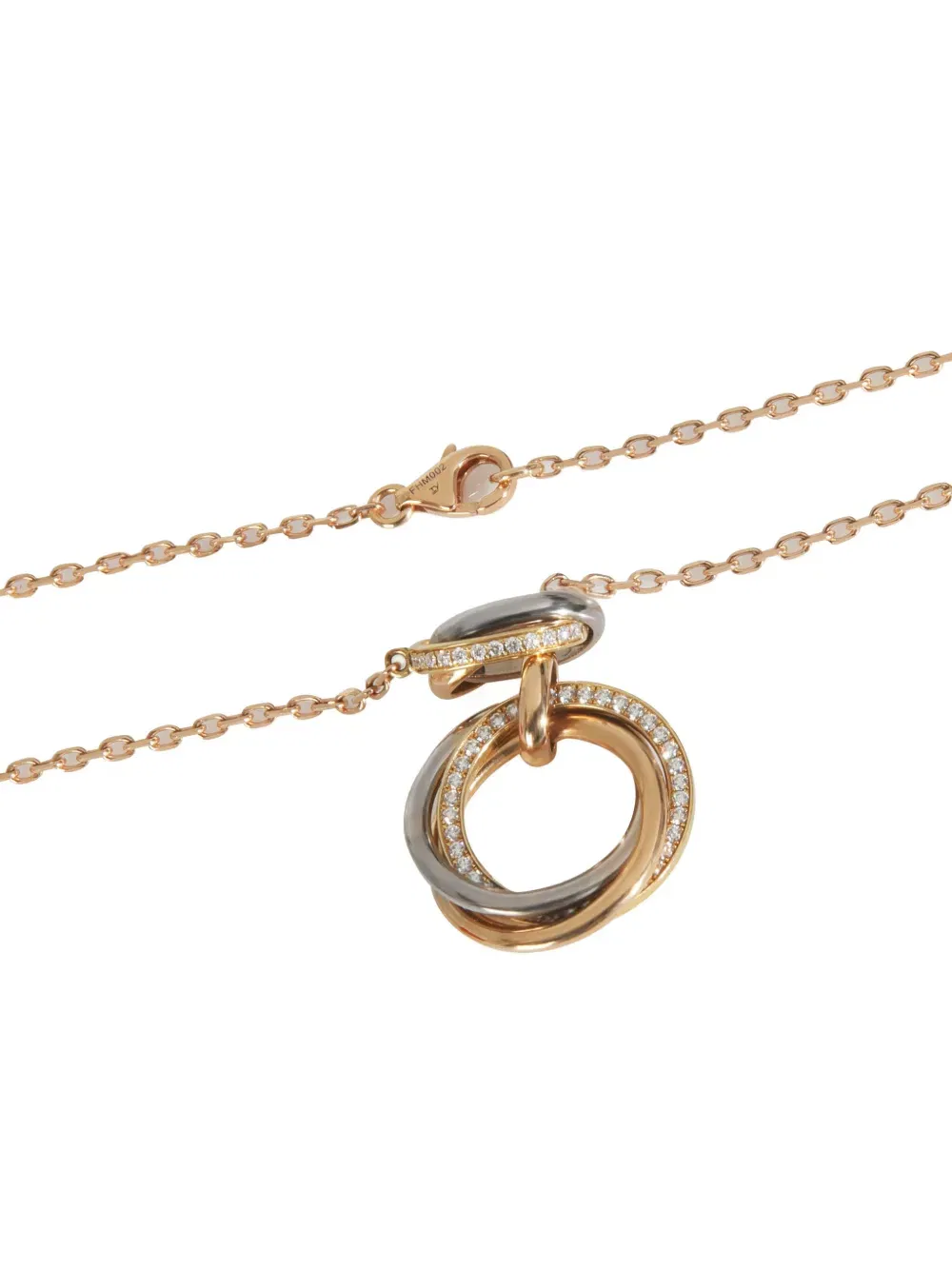 18K white gold 3-Tone Trinity necklace