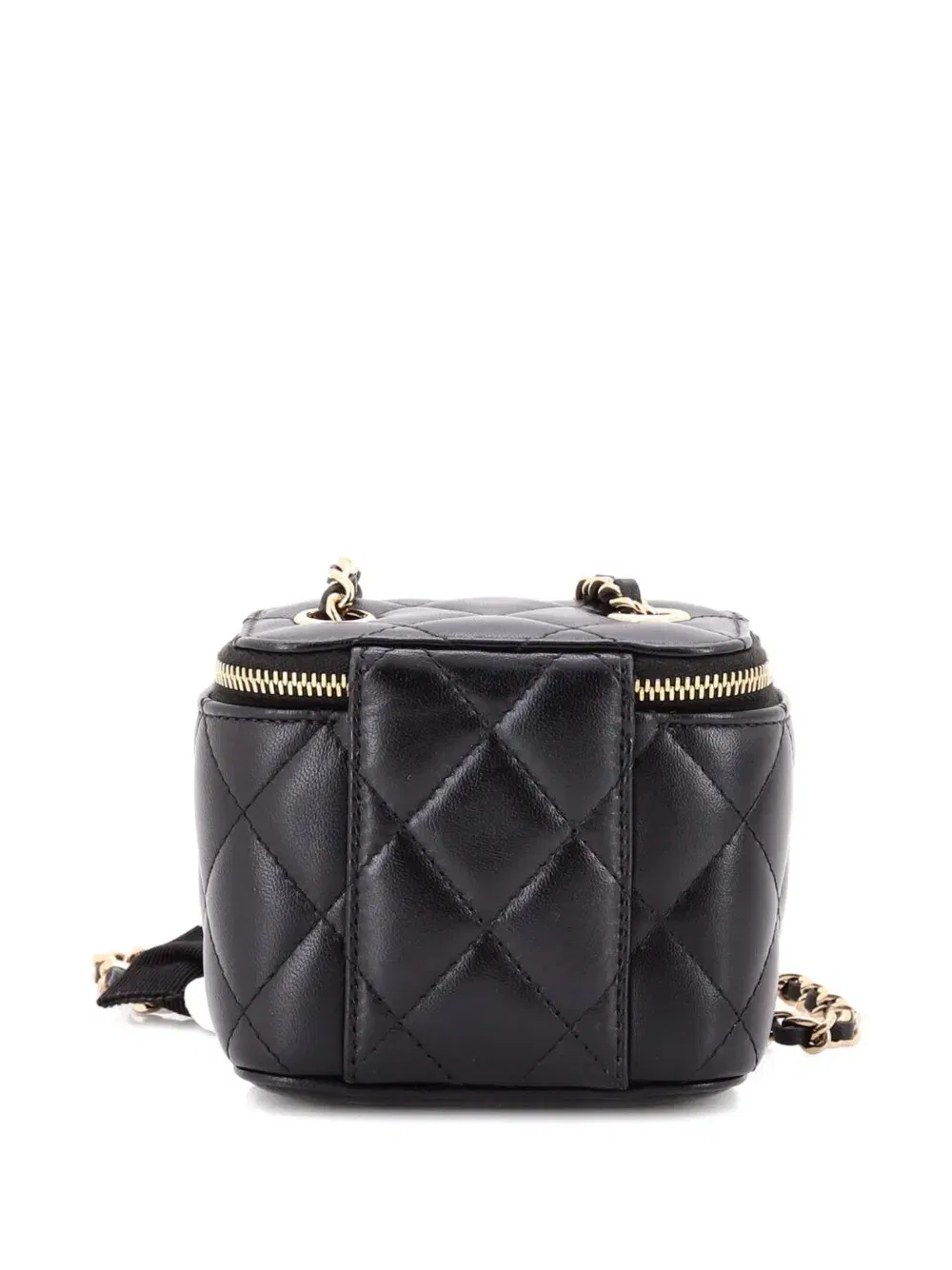 Camellia Bow Vanity Case with Chain Quilted Lambskin Mini crossbody bag