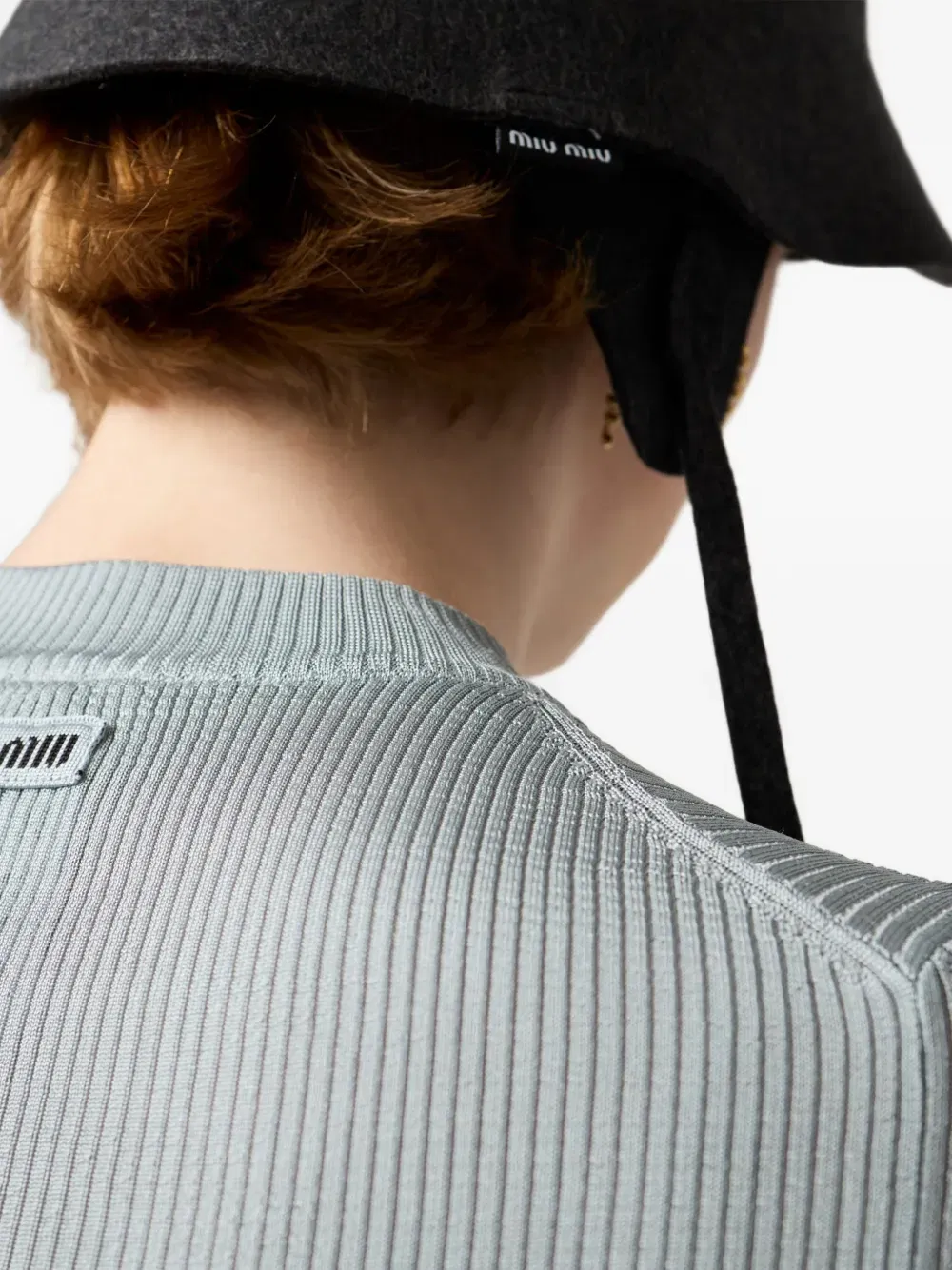ribbed logo-patch T-Shirt