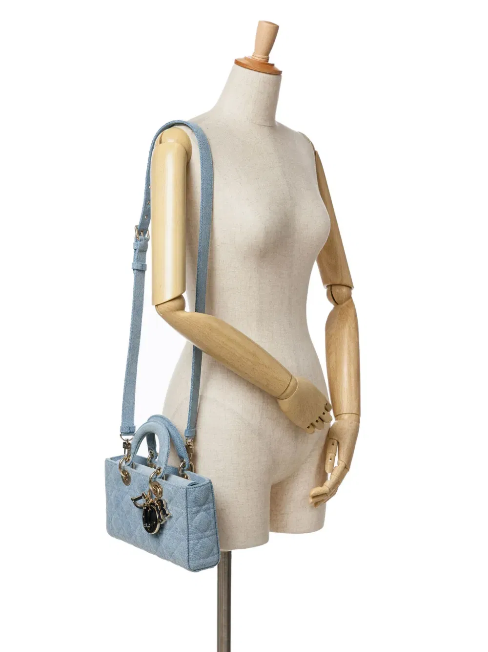 2022 Medium Denim Cannage Lady D Joy satchel