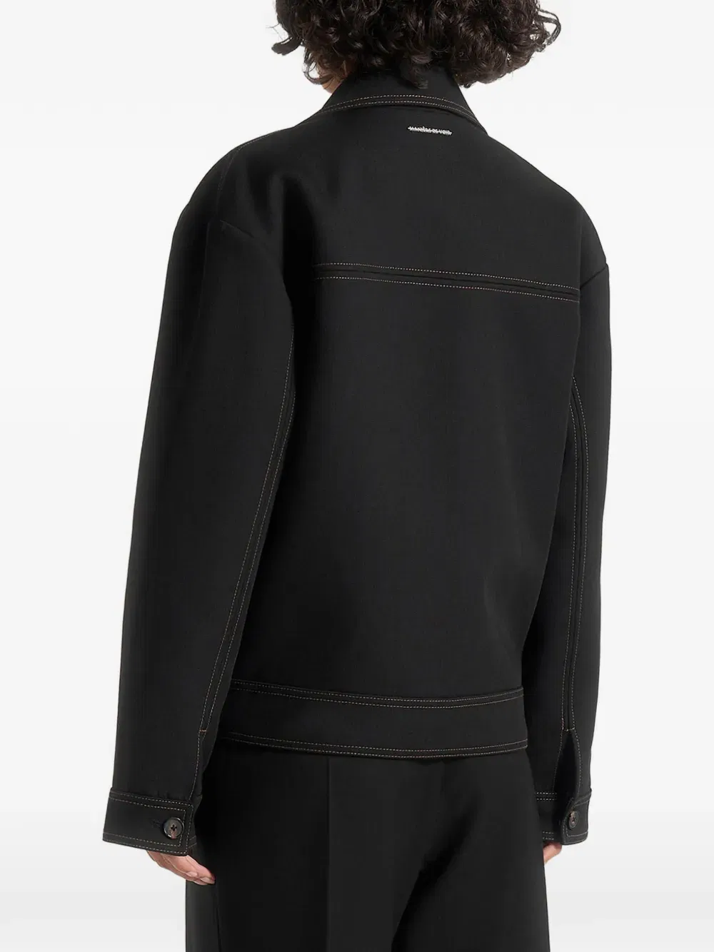 Mika double-breasted contrast-stitch tailored jacket