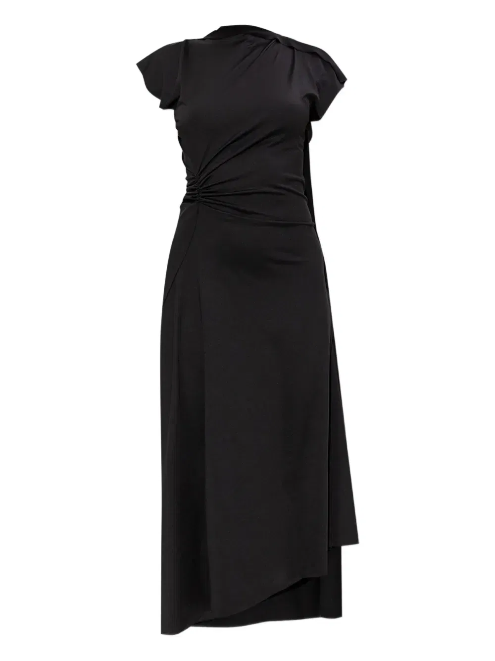 asymmetrical draped dress