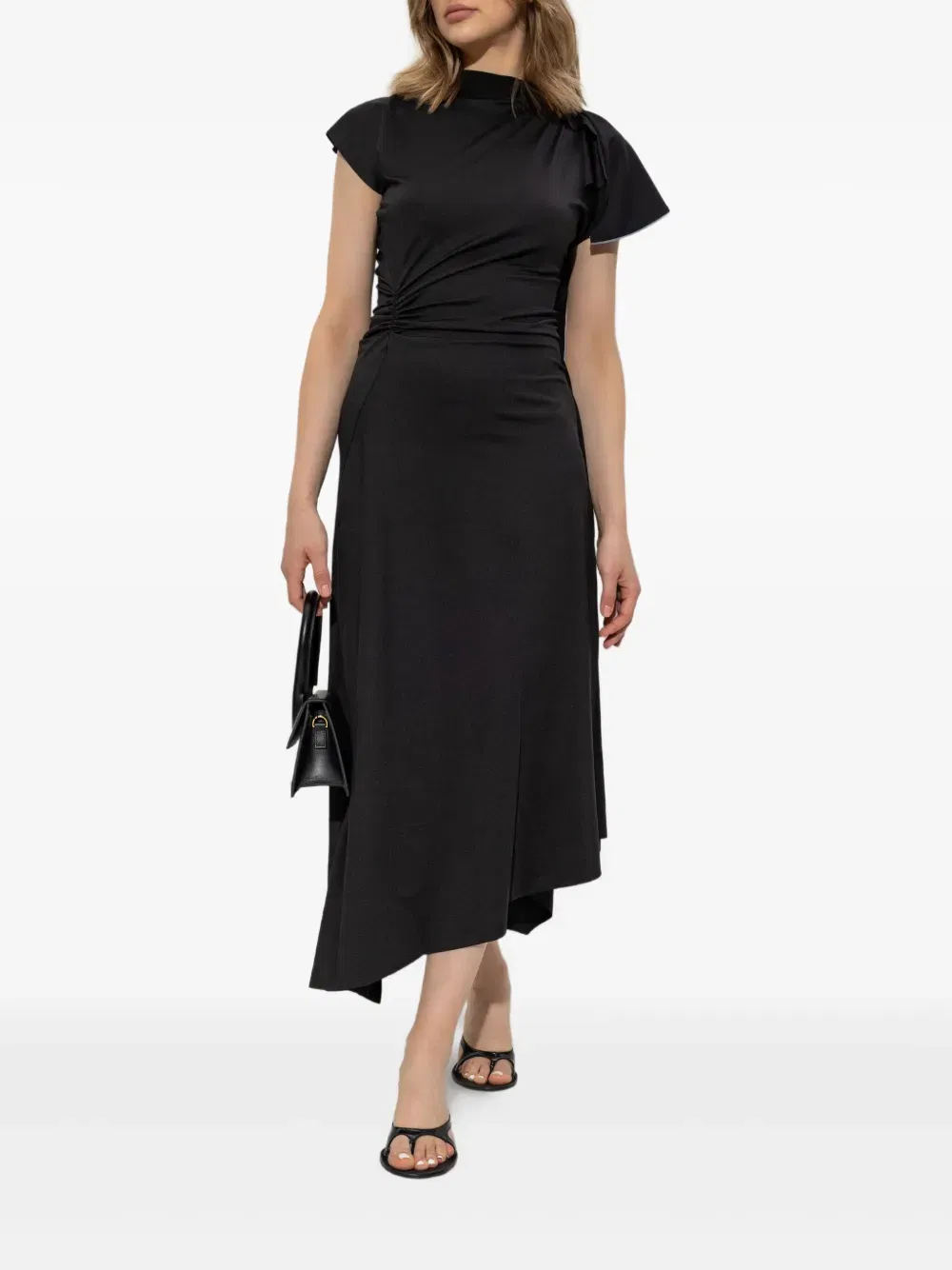 asymmetrical draped dress