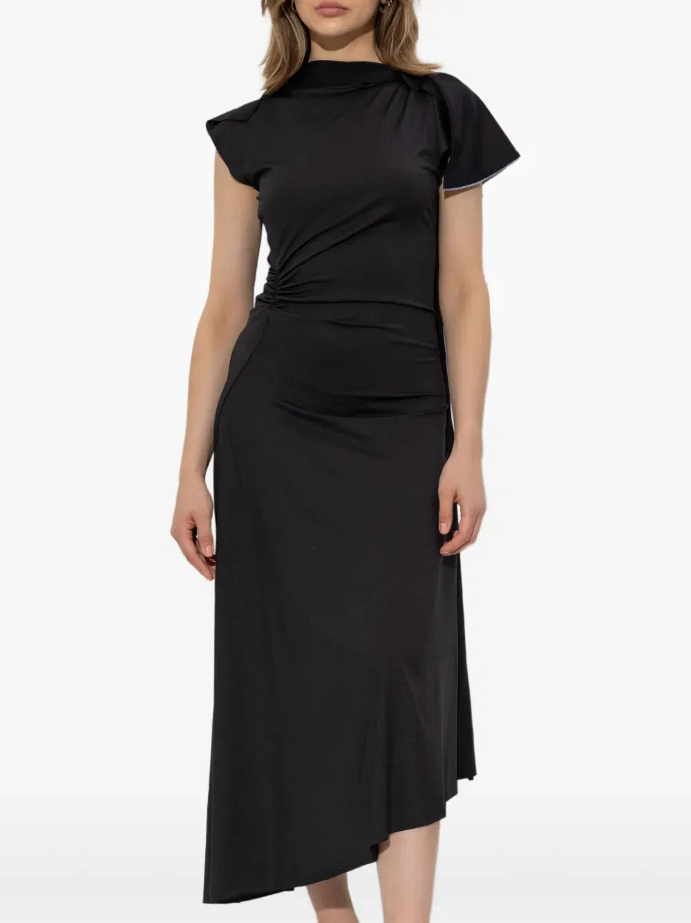 asymmetrical draped dress