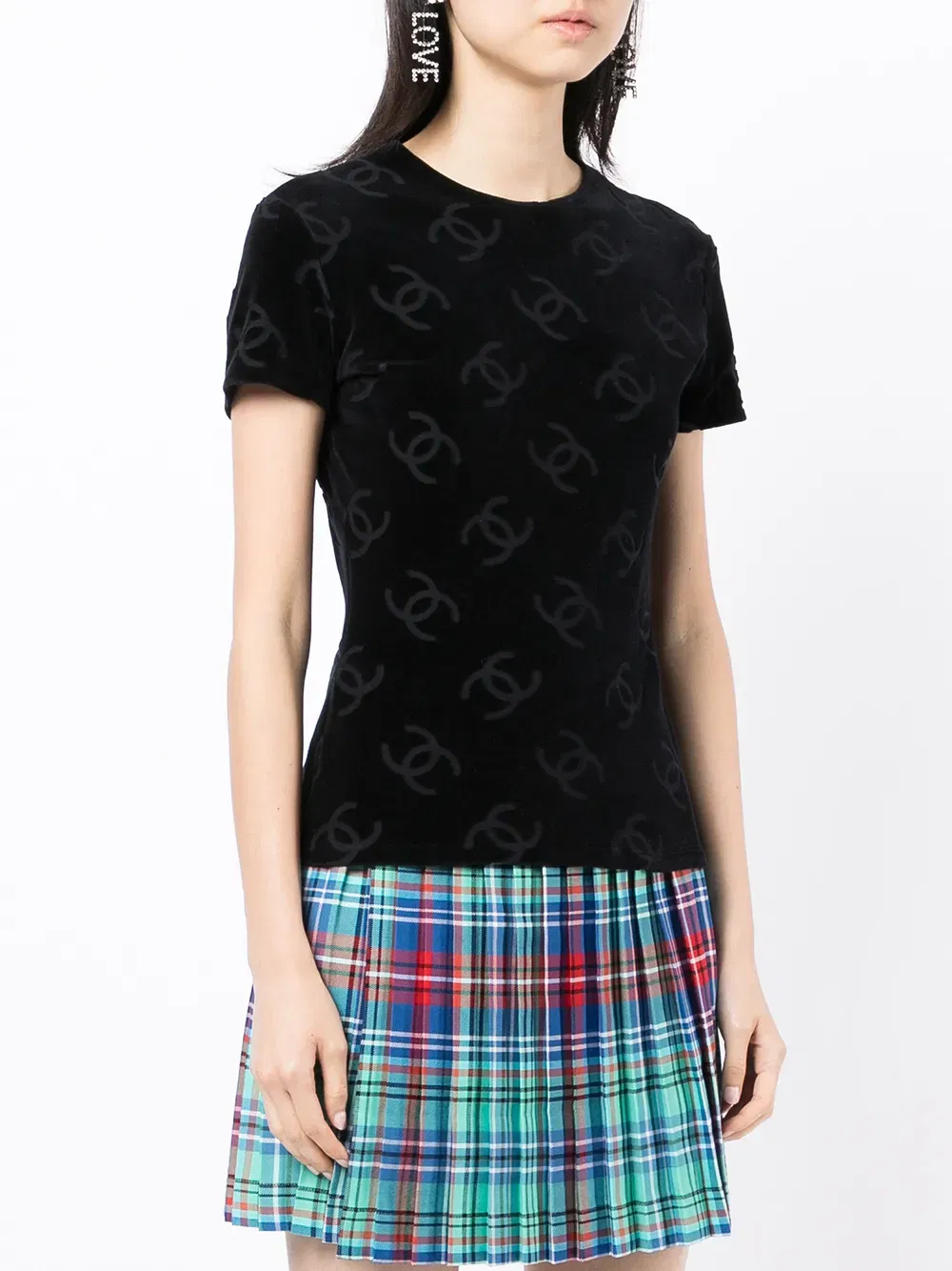 1996 CC pattern textured T-Shirt