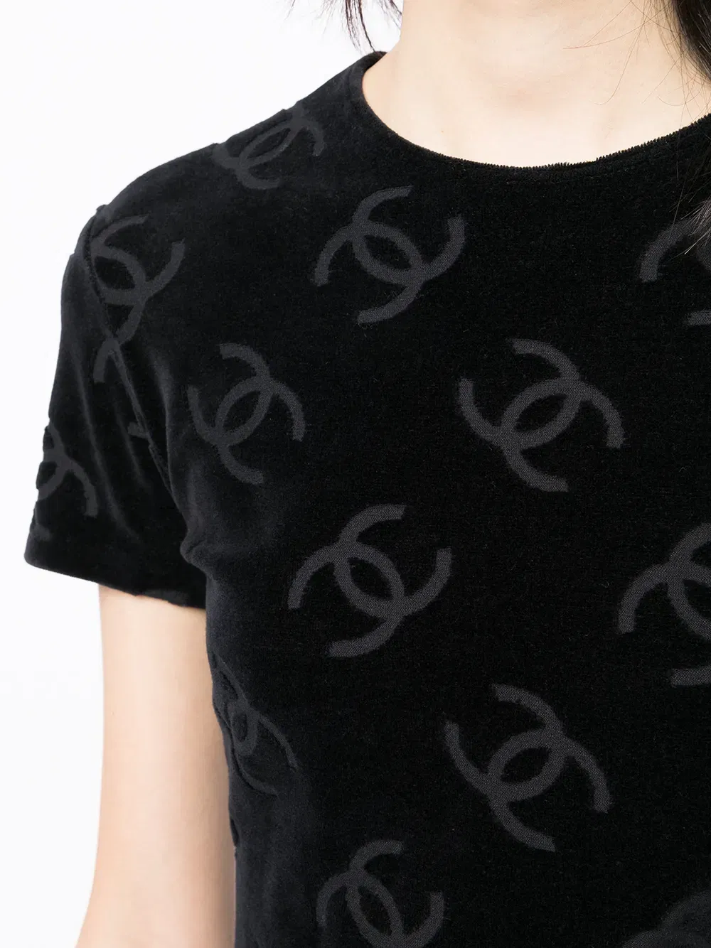 1996 CC pattern textured T-Shirt