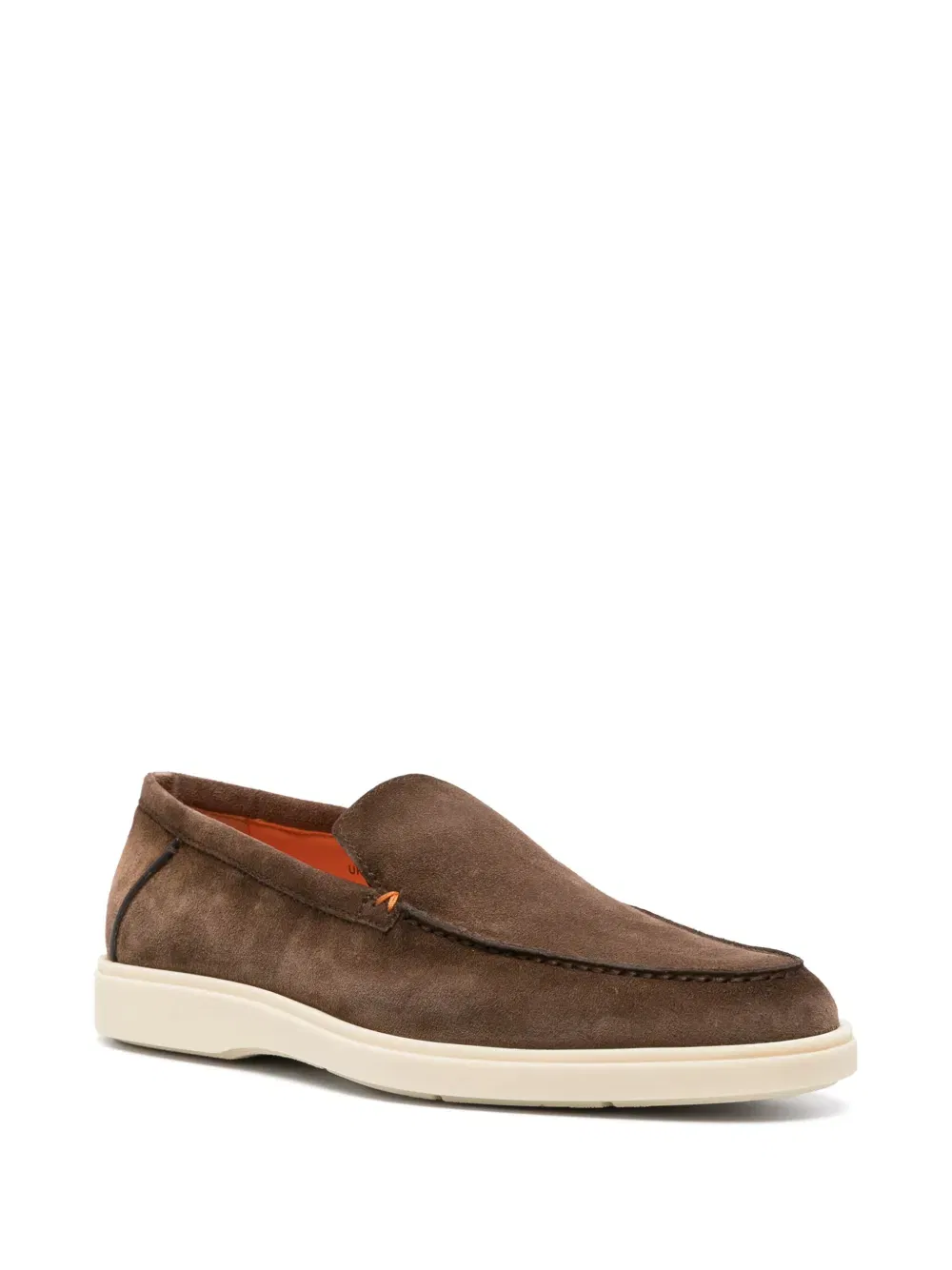 almond-toe suede loafers