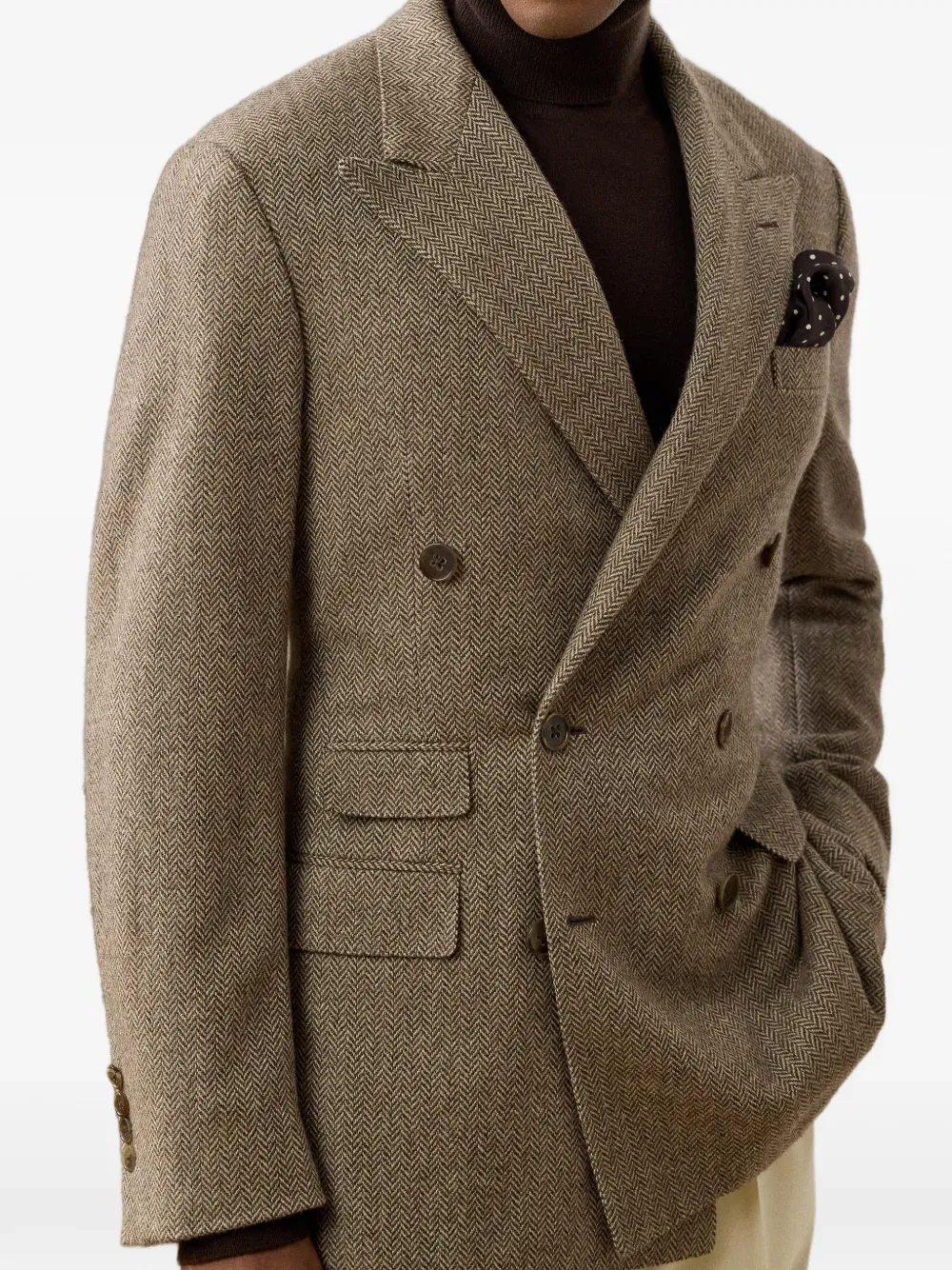 Kent herringbone double-breasted blazer