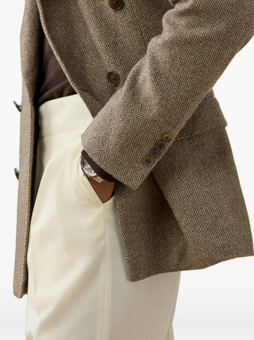 Kent herringbone double-breasted blazer