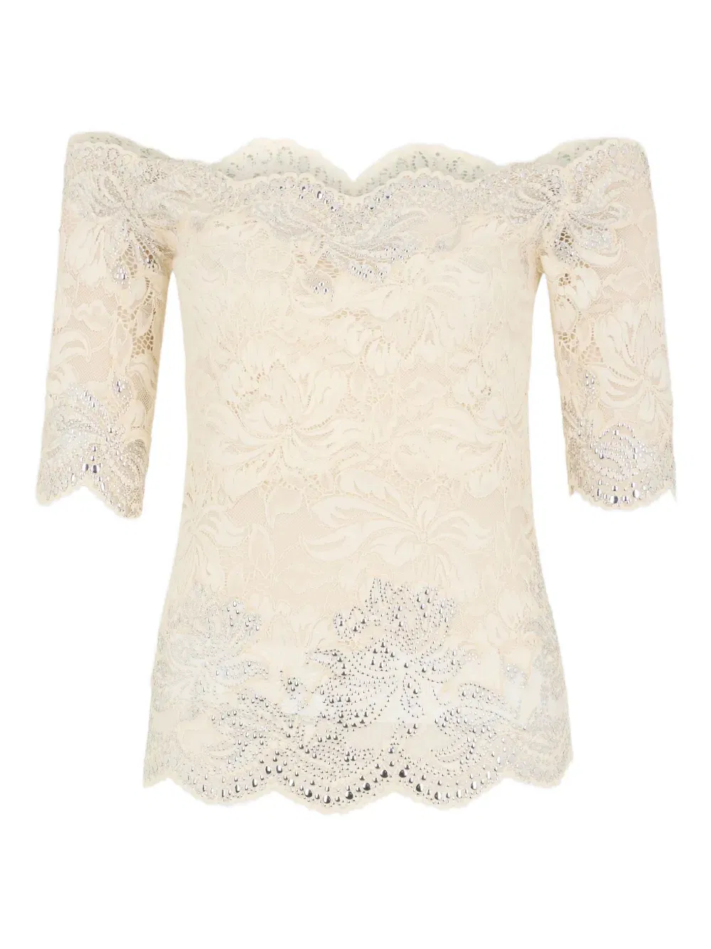 off-shoulder embellished-detail top