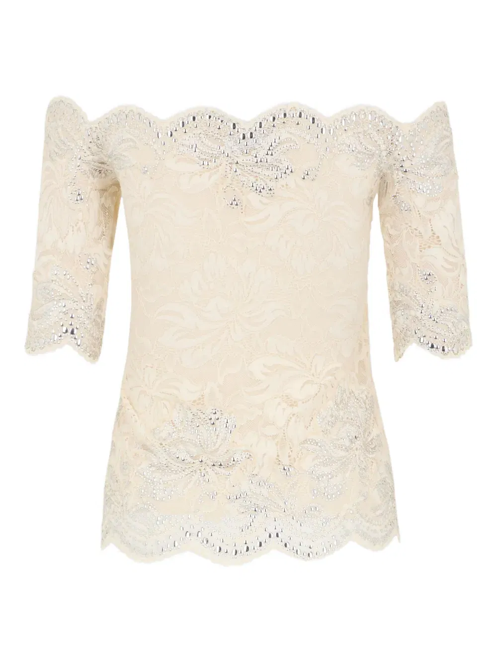 off-shoulder embellished-detail top